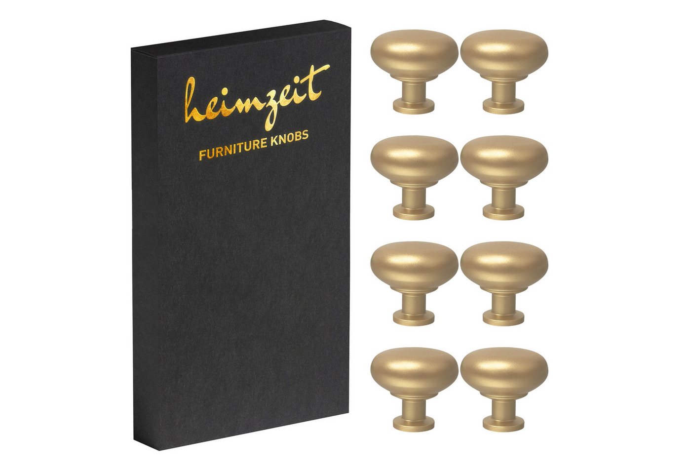 heimzeit Möbelgriff heimzeit Möbelknöpfe Rund gewölbt (Set, 8-St), für Schubladen, Türen und Kommoden, inkl. Schraube