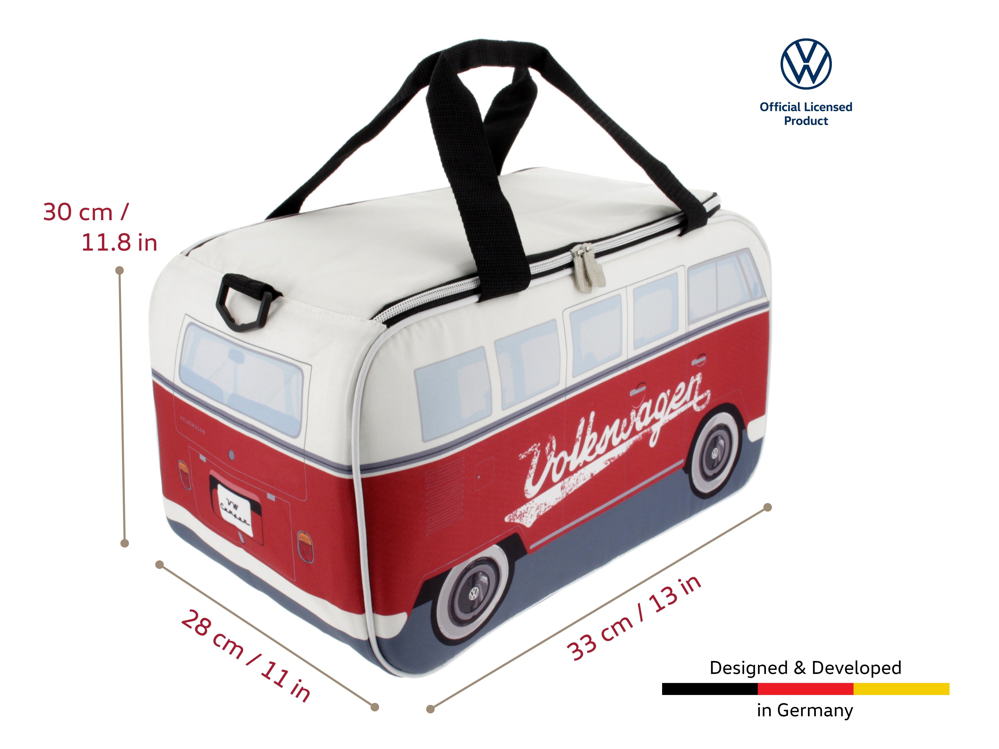Weiß/Rot Design, 25L Volkswagen VW Collection by Bus Bulli Picknick-Tasche, BRISA isolierte T1 Kühltasche im Thermotasche