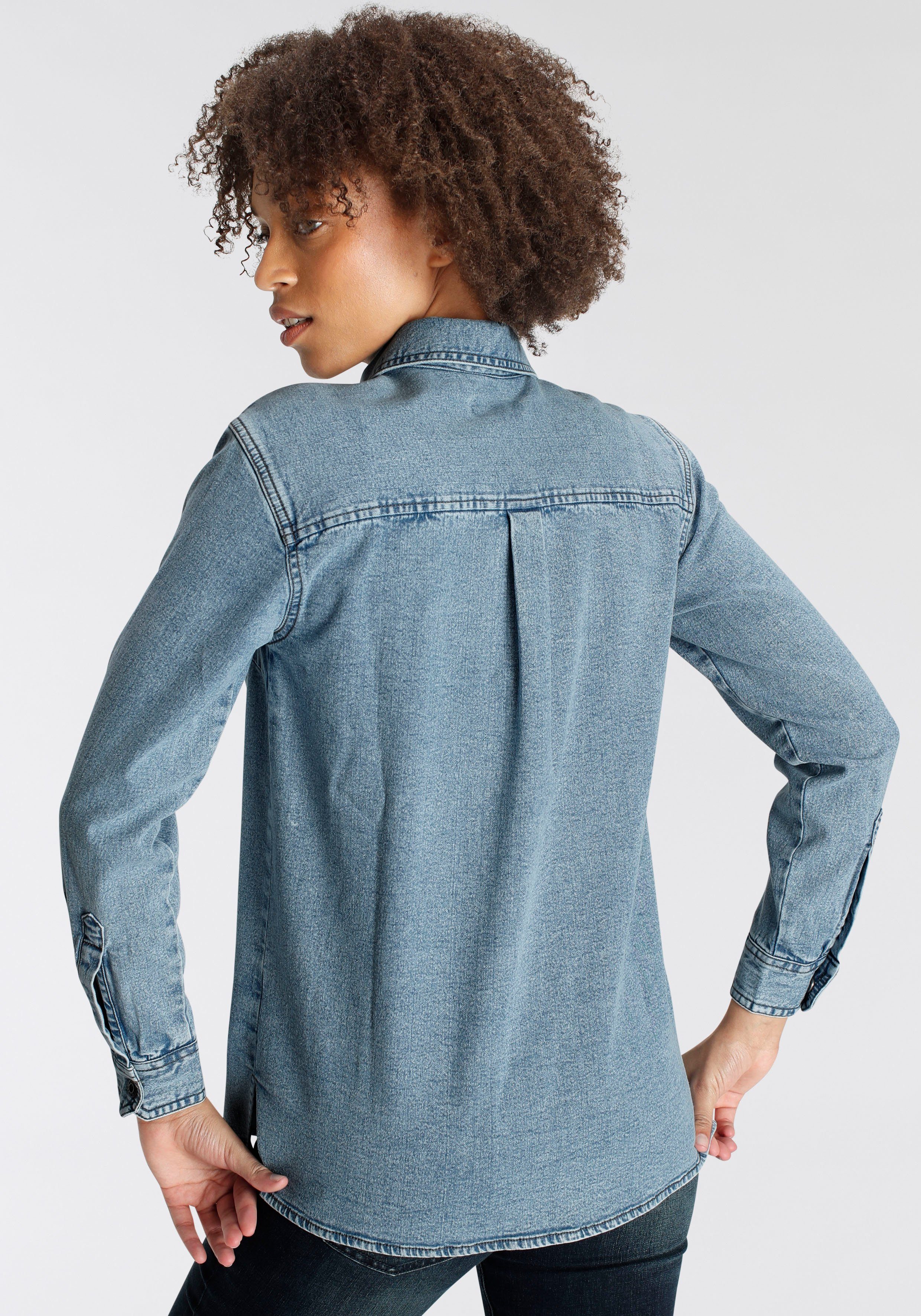 Arizona Jeansjacke Shacket Denim - Hemdjacke Weiter geschnitten