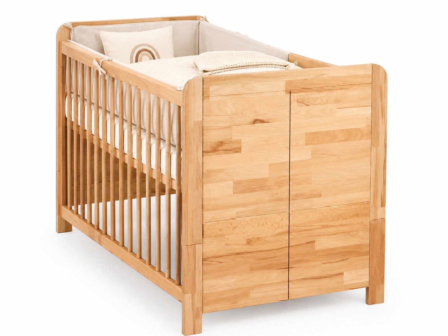 bv-vertrieb Babybett Babybett Rahmen Kernbuche massiv Sprossen Buche Dekor #4547