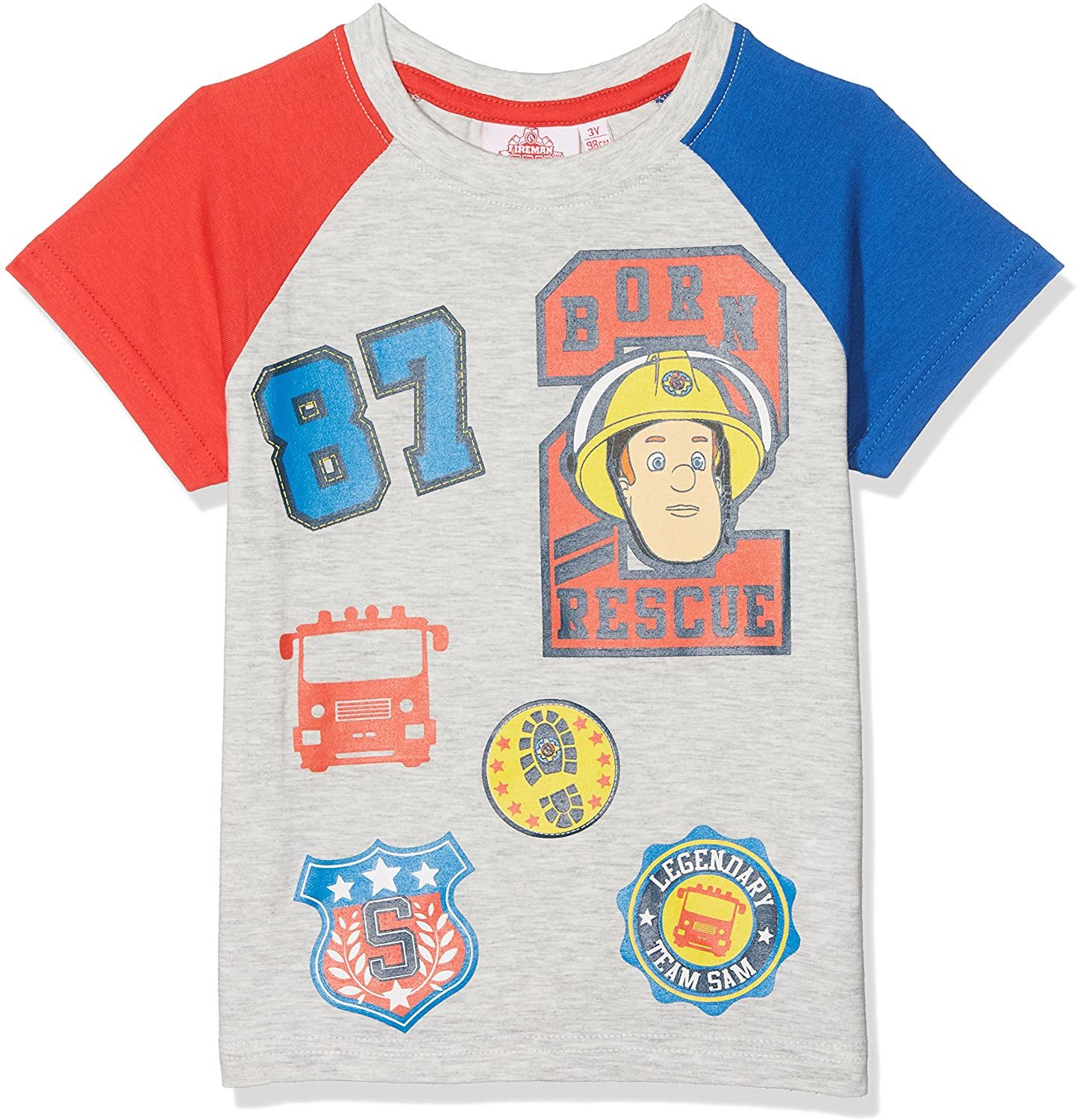 Feuerwehrmann Sam Print-Shirt Feuerwehrmann Sam T-Shirt Bunt Jungen + Mädchen 104 110 116 128