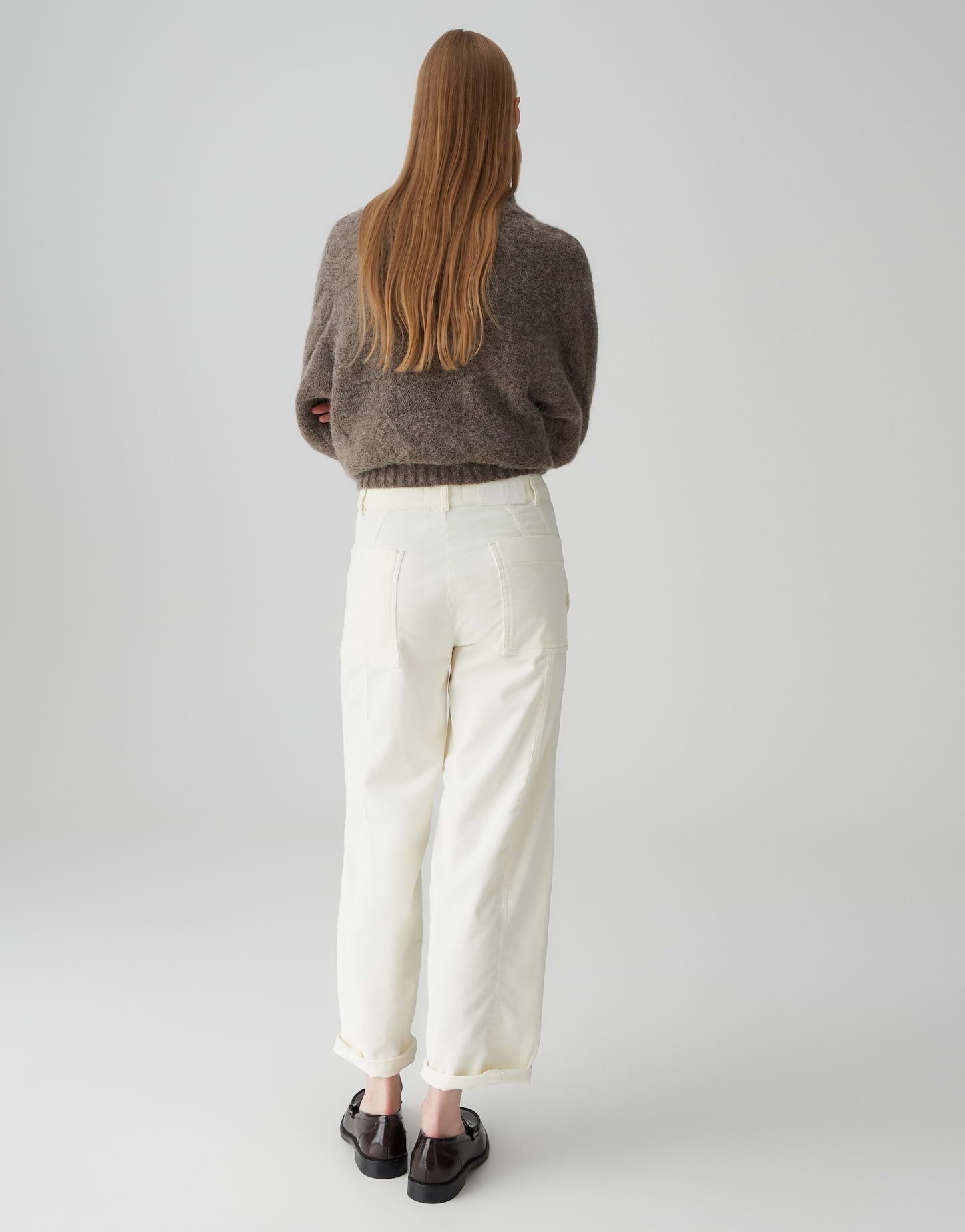 OPUS PANTS Cordhose MELLY MELLOW aus Feincord Barrel Fit, Cropped, authentische Teilungsnähte