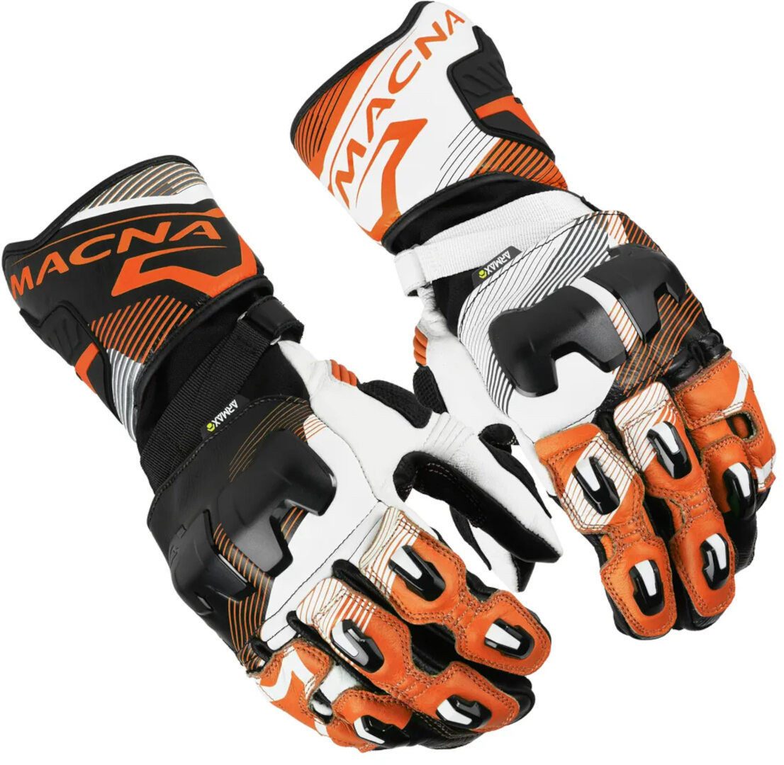 Macna Motorradhandschuhe Powertrack 2.0 Motorrad Handschuhe mit Fingerbrücke,lange Stulpe