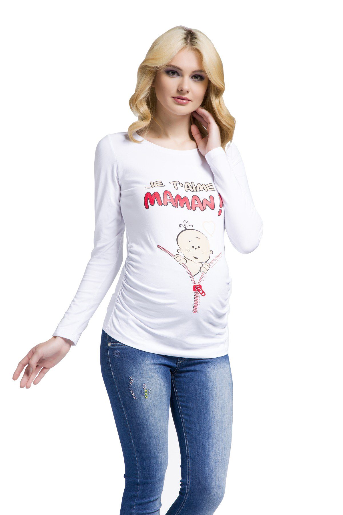 M.M.C. Umstandsshirt Je t’aime maman mit Motiv