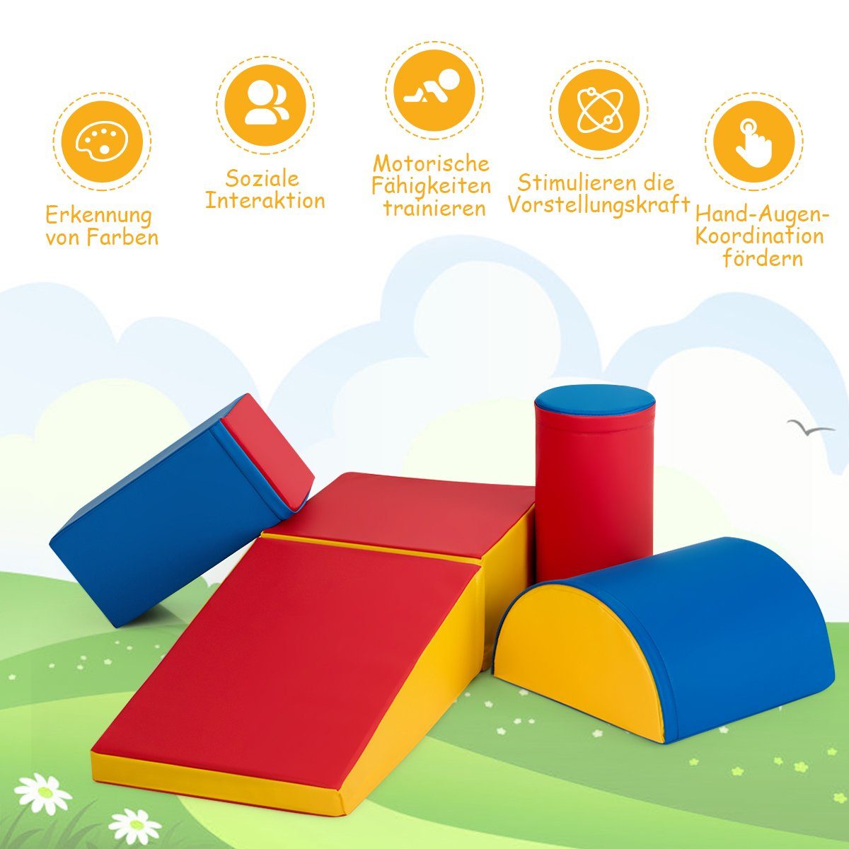 COSTWAY 5TLG. Schaumstoffbausteine Spielbausteine, für Baby & Kinder
