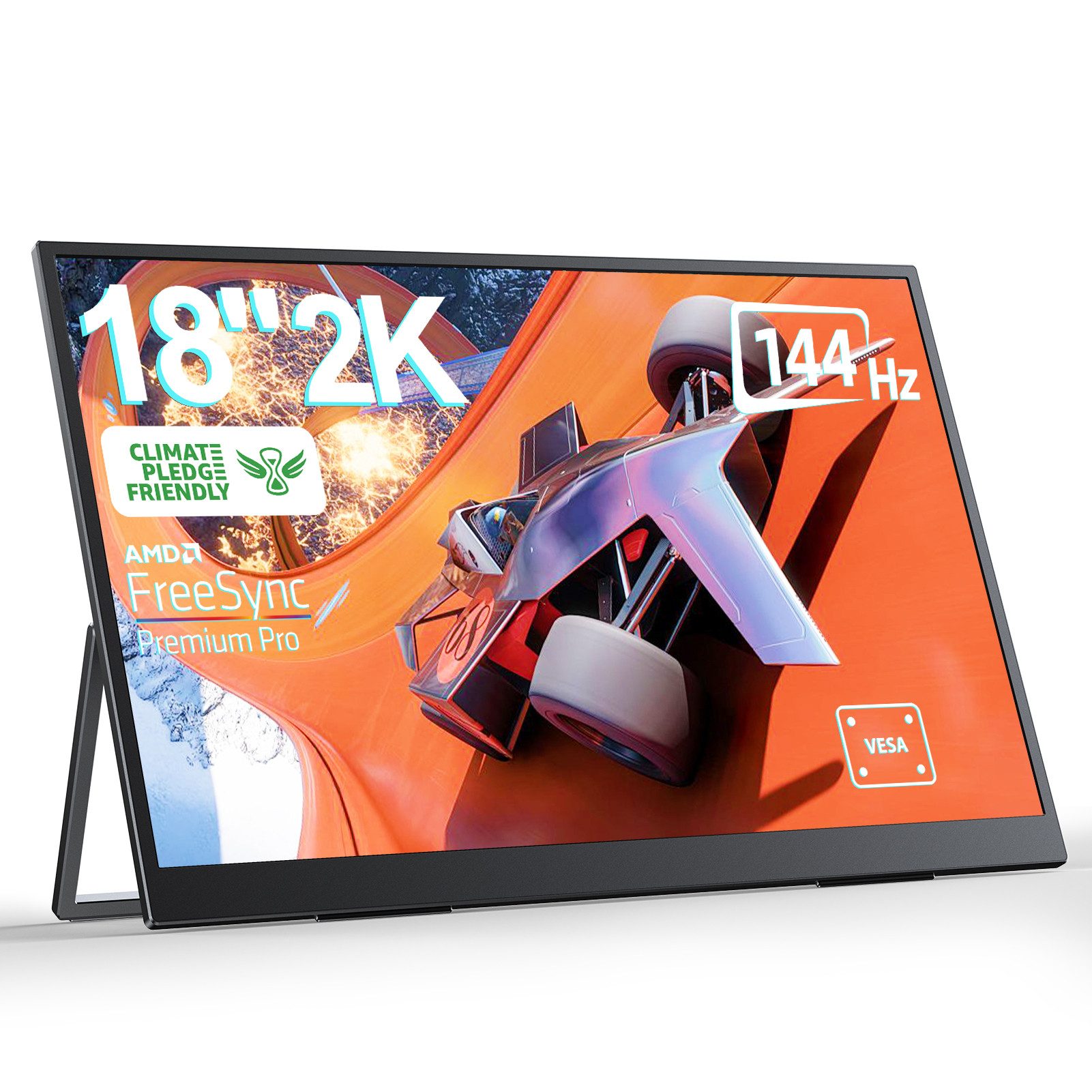 UPERFECT Gaming Monitor, Portabler Monitor Portabler Monitor (45,72 cm/18 ", 2560 x 1600 px, Full HD, 9 ms Reaktionszeit, 144 Hz, IPS)