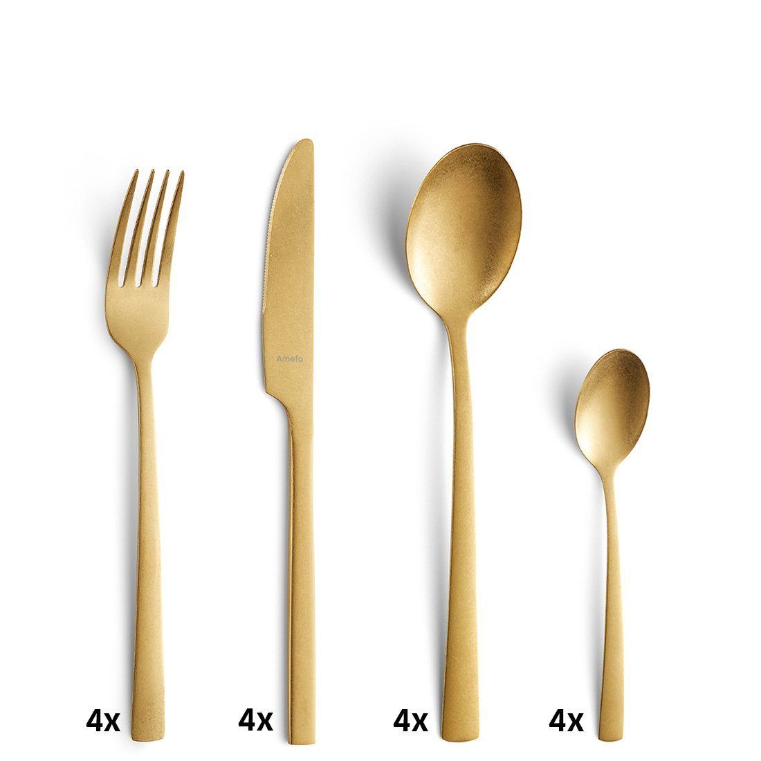 Amefa Besteck-Set MANILLE (16-tlg), 4 Personen, 13/0 18/0, PVD gold, vintage