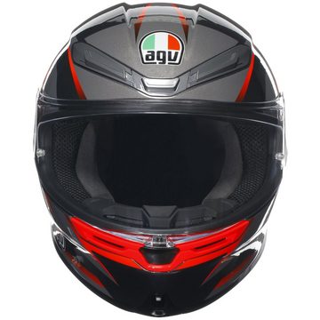 AGV Motorradhelm AGV K6 S Integralhelm slashcut schwarz / grau / rot