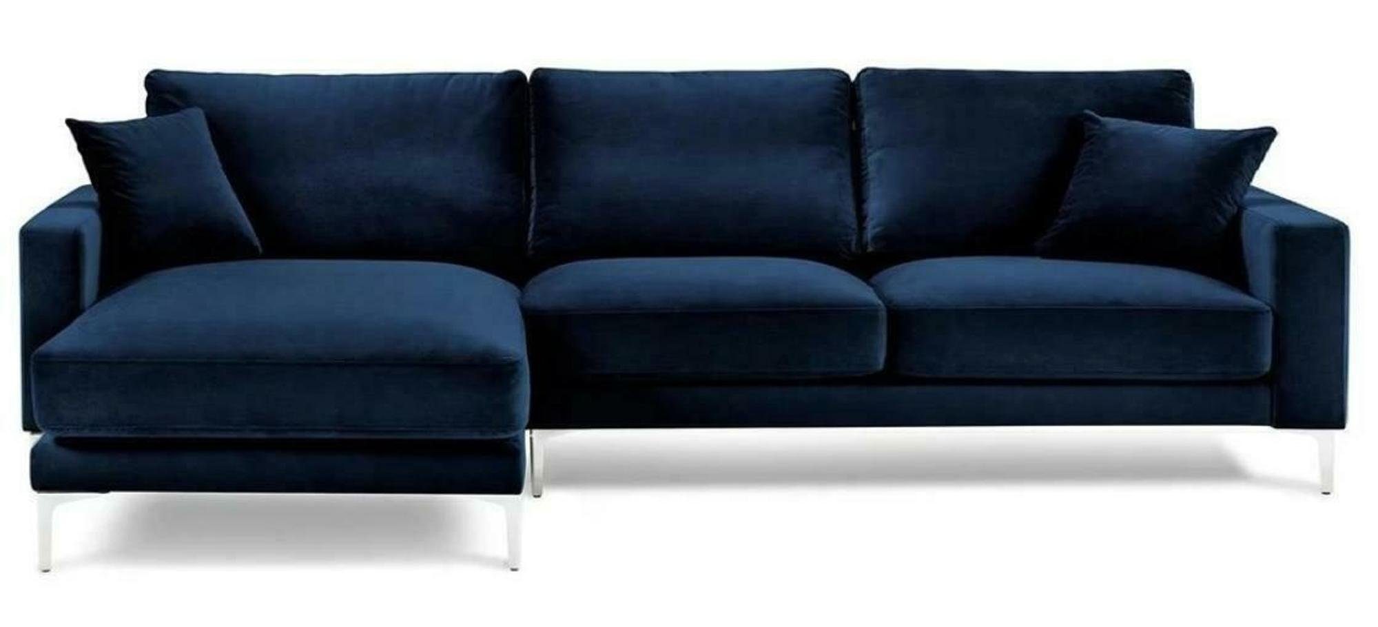 Wohnlandschaft Blau Eckgarnitur Couch in JVmoebel Made Neu, Europe Blaues Ecksofa Ecksofa