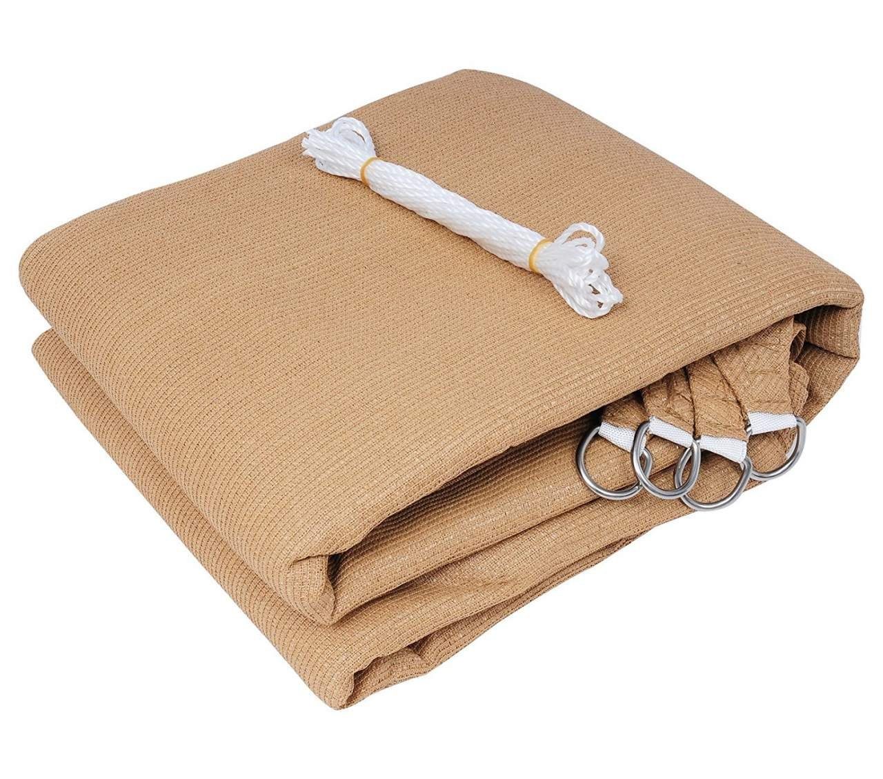 Woltu Sonnensegel, Atmungsaktiv Sonnenschutz HDPE mit UV Schutz sand