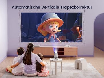 WiMiUS Automatische Trapezkorrektur Mini Beamer 12000L WiFi Bluetooth Beamer (1920 x 1080 px, Klein Tragbarer Kurzdistanz Beamer Heimkino Zoomfür iOS/Andorid/Laptop)