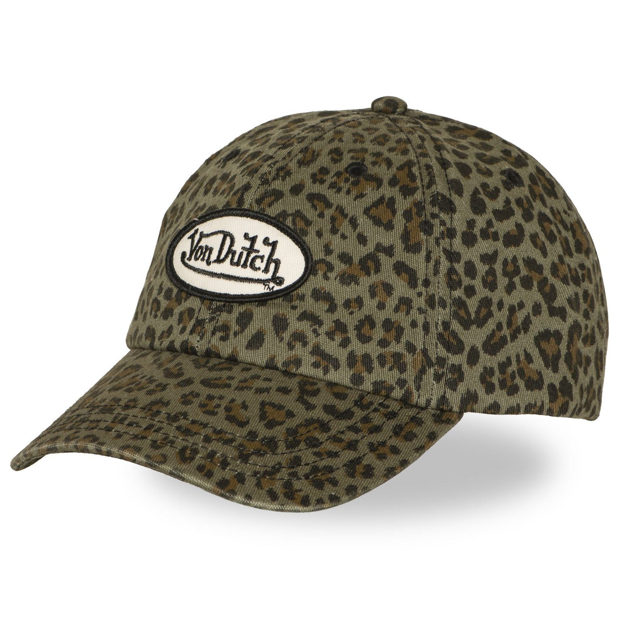 Von Dutch Baseball Cap Von Dutch Originals Dad Cap - Allover LEOPARD VD PATCH Strapback AOP (Basecap, Basecap)