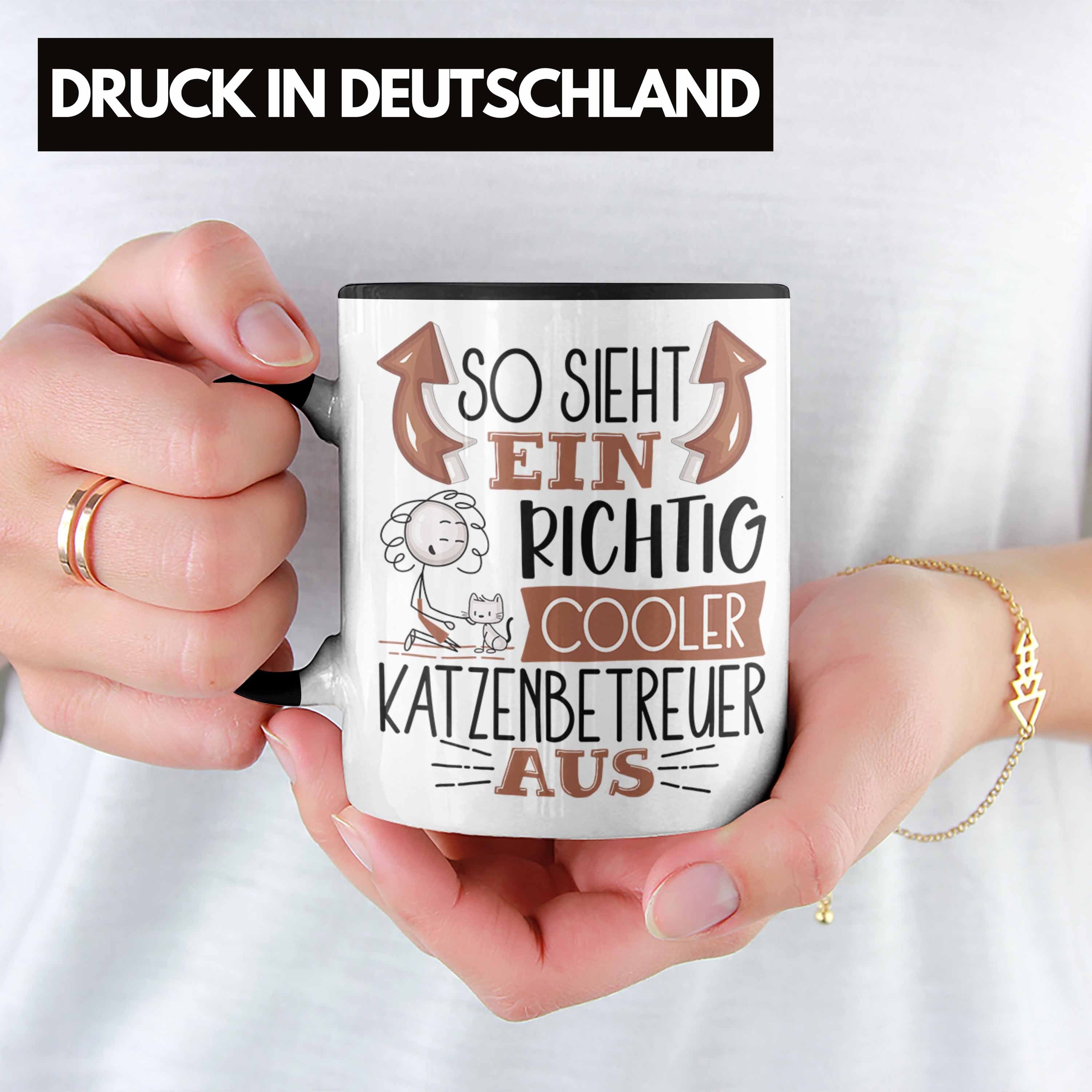 Ein Richtig Schwarz Ge Sieht Katzenbetreuer Aus Katzenbetreuer Trendation Tasse So Tasse Cooler