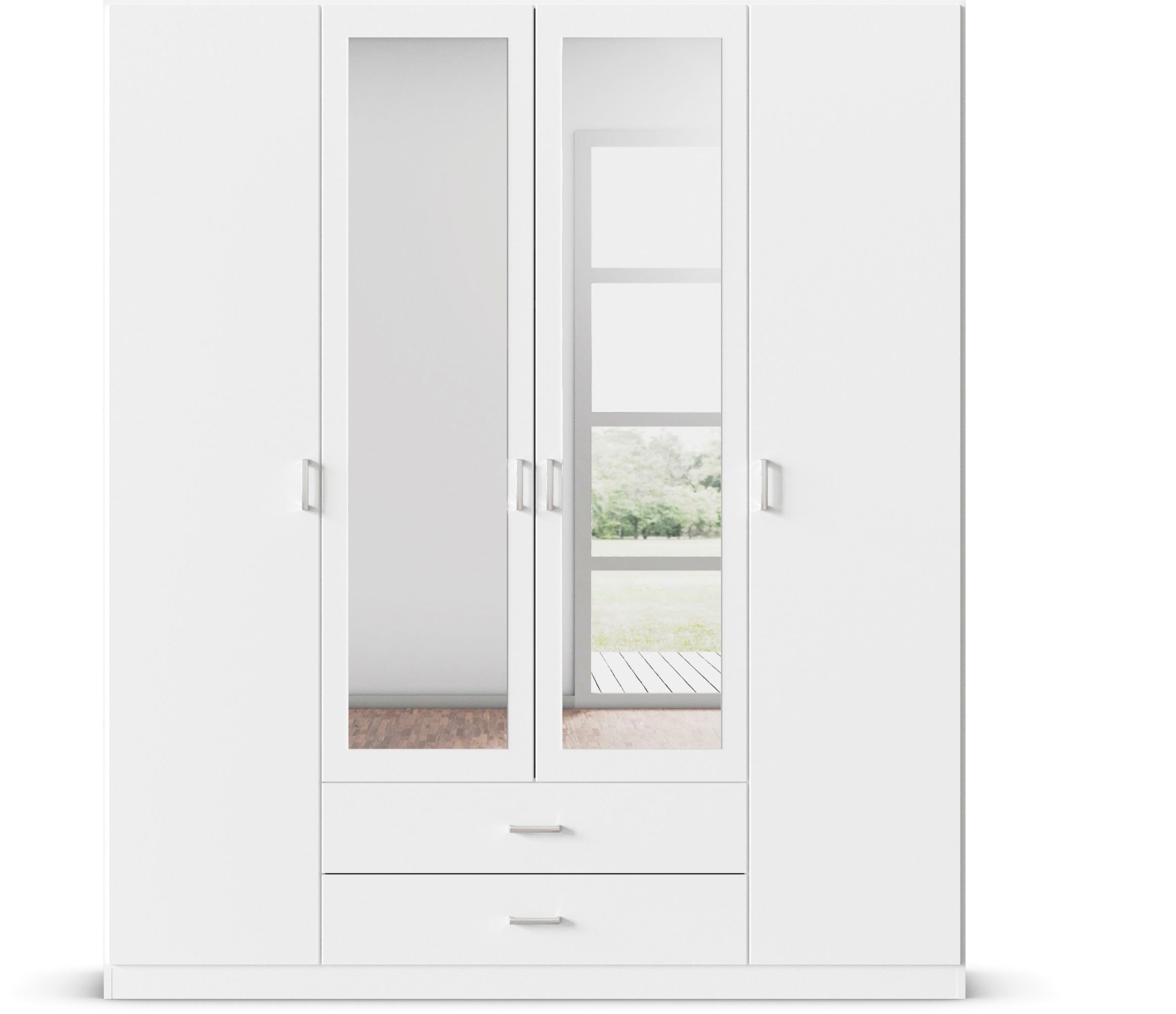 rauch Kleiderschrank Schrank Garderobe Ankleide GAMMA Breiten 181/271 cm (in 3 Ausstattungen BASIC/CLASSIC/PREMIUM (inkl. SOFT-CLOSE-Funktion) mit Spiegel TOPSELLER MADE IN GERMANY