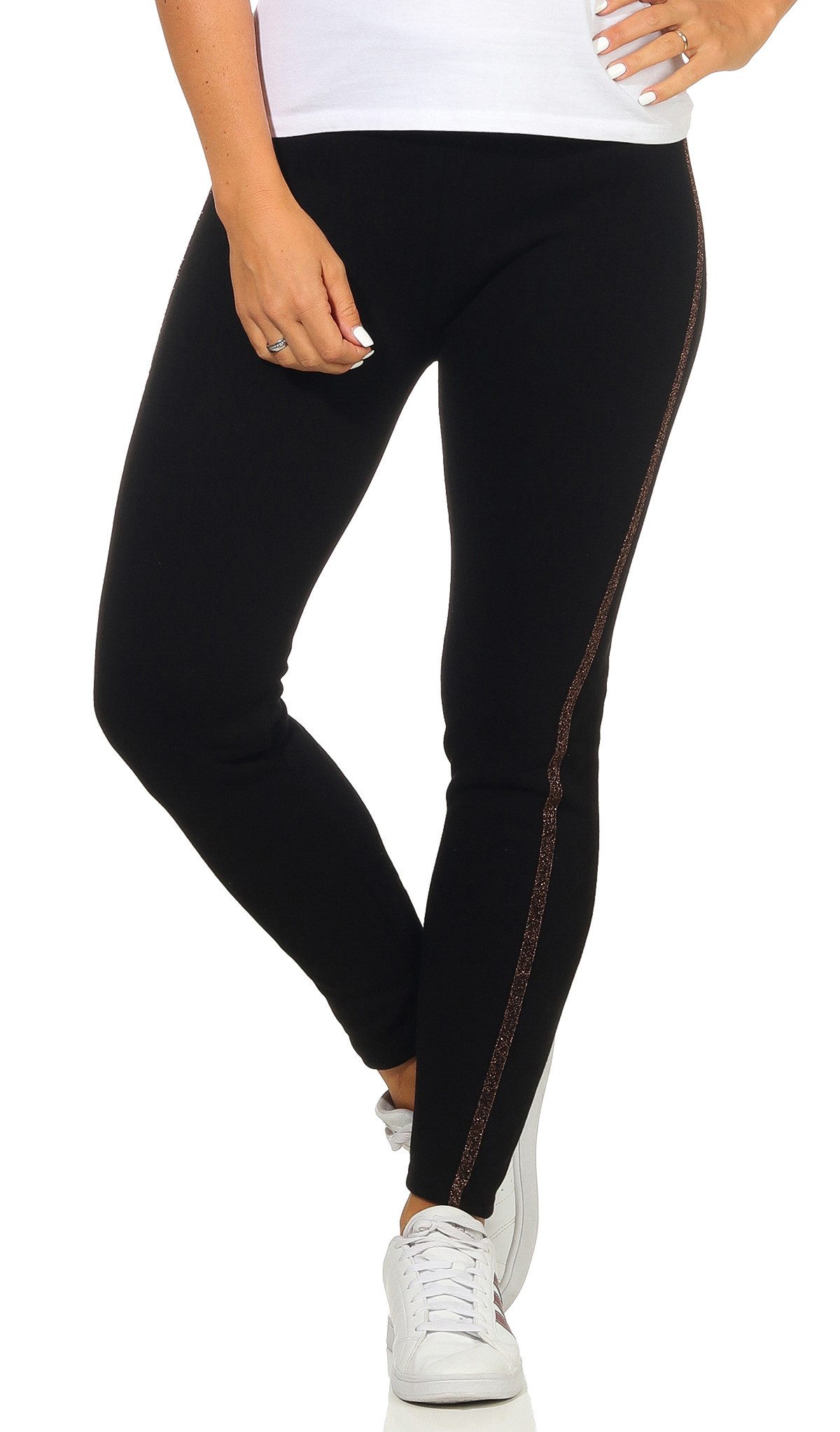 simaranda Thermoleggings 340 mit Teddyfell und Glitzerstreifen günstig online kaufen