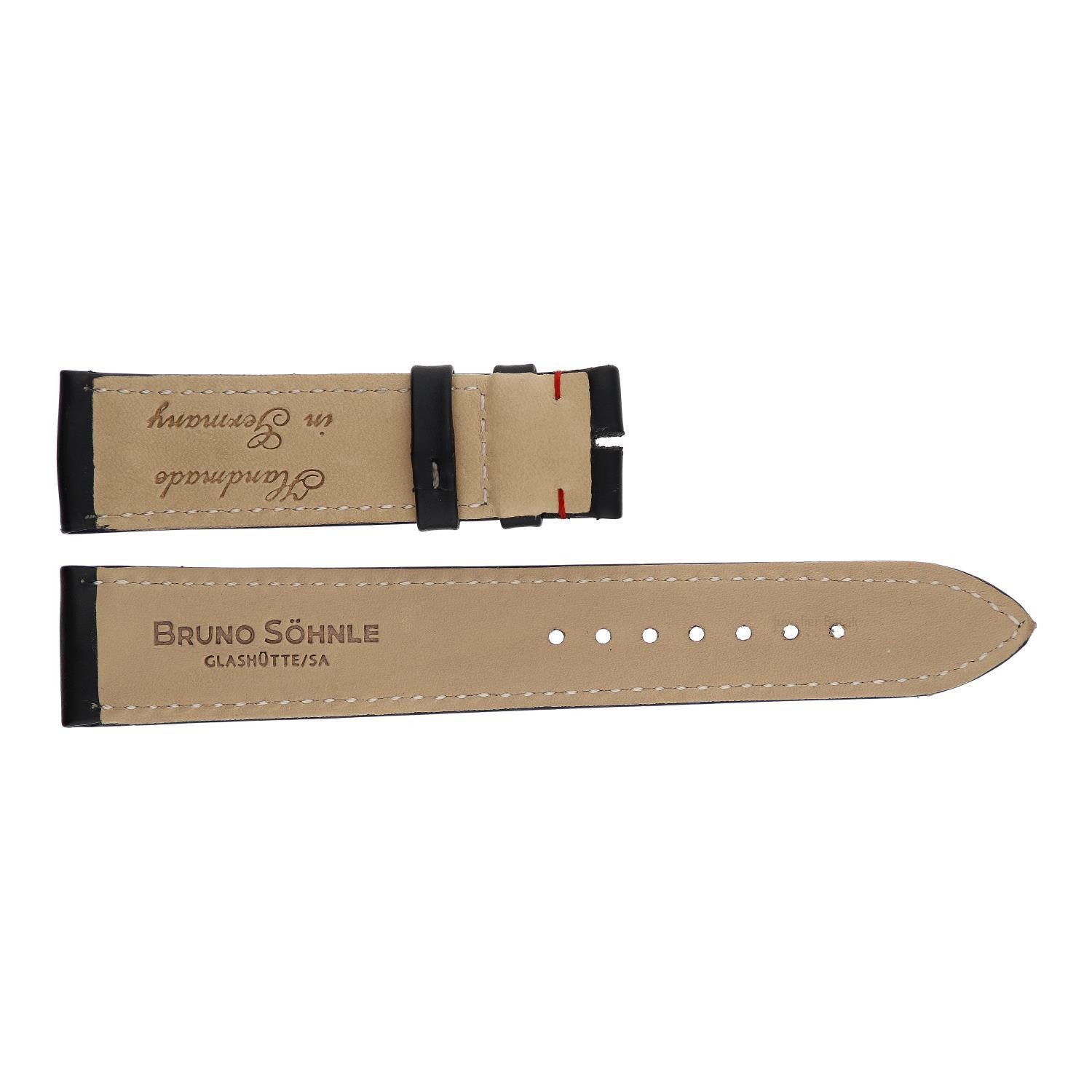 BRUNO SÖHNLE Uhrenarmband Bruno Söhnle Uhrenband 73-71165-120 - 61-50270-120 Leder schwarz 20 mm