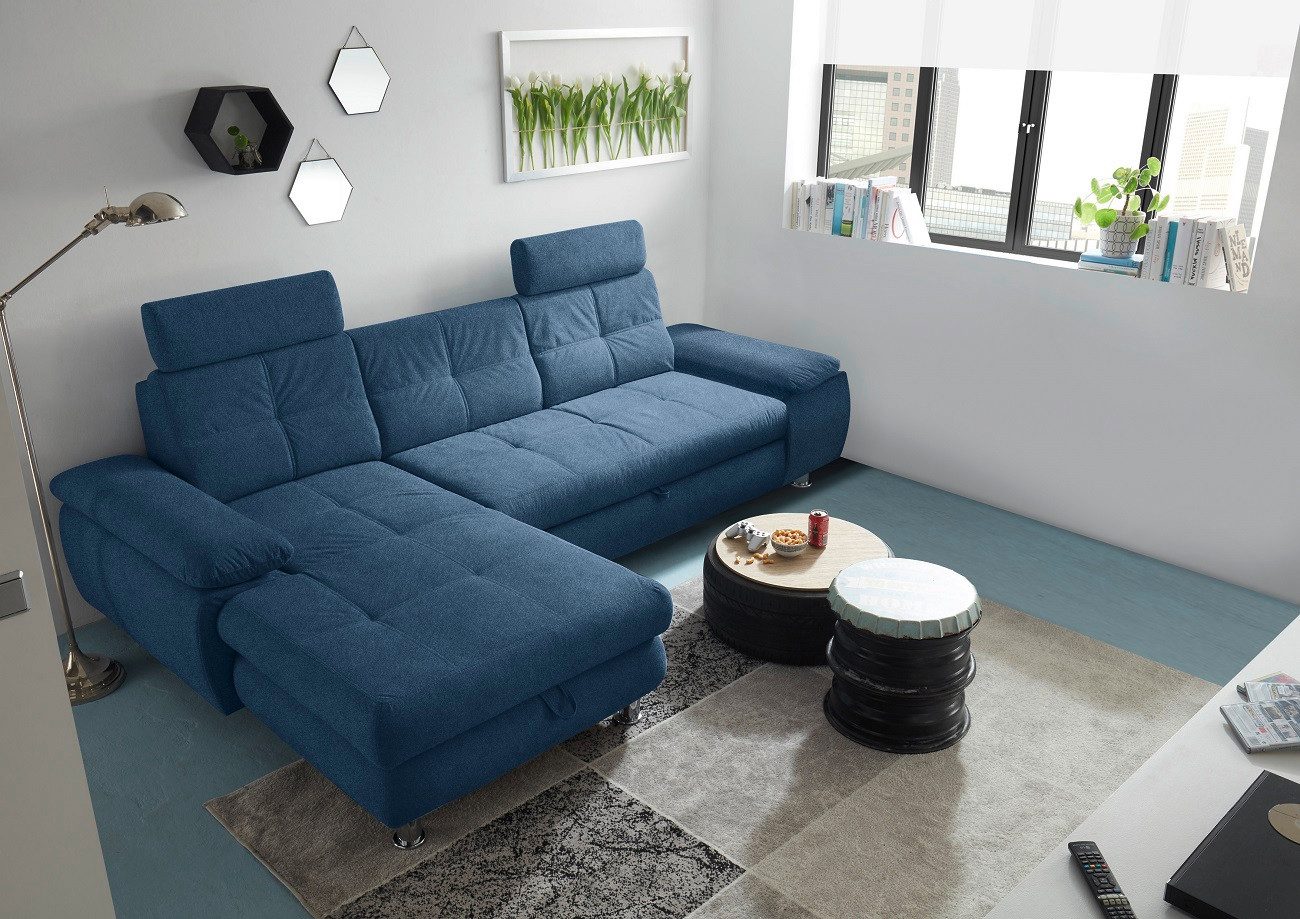 ED EXCITING DESIGN Ecksofa Alba, mit Schlaffunktion und Bettkasten, Armlehn günstig online kaufen