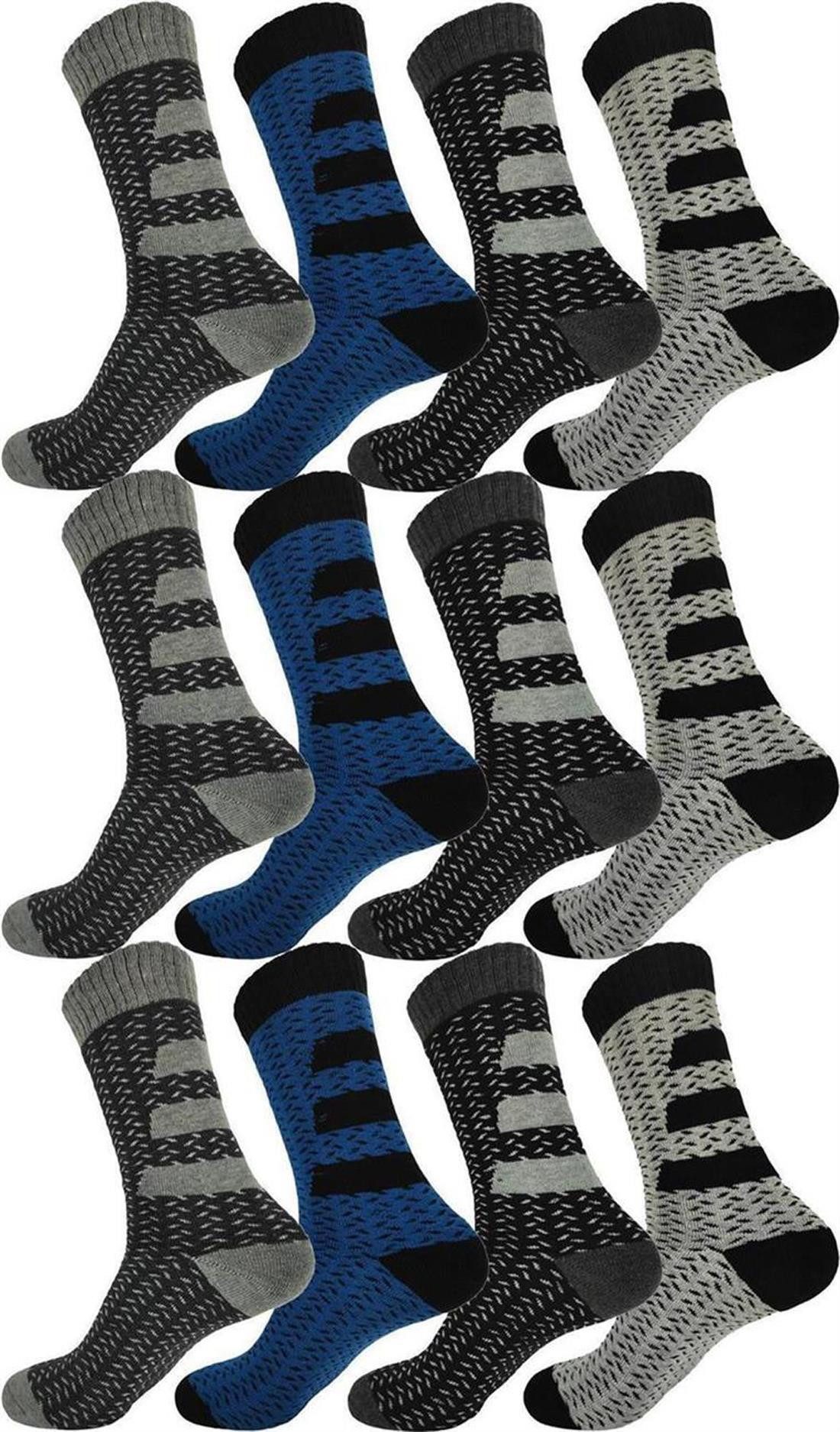 EloModa Thermosocken 12 Paar Thermo Winter Socken Vollfrottee Warm Baumwolle; 39-42 43-46 (12-Paar)