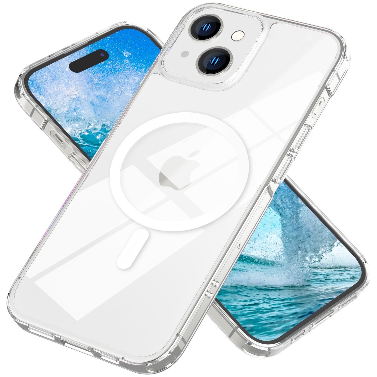 Nalia Smartphone-Hülle Apple iPhone 15 15,5 cm (6,1 Zoll), Klare Harte Hülle / mit MagSafe Funktion / Vergilbungsfrei / Kratzfest