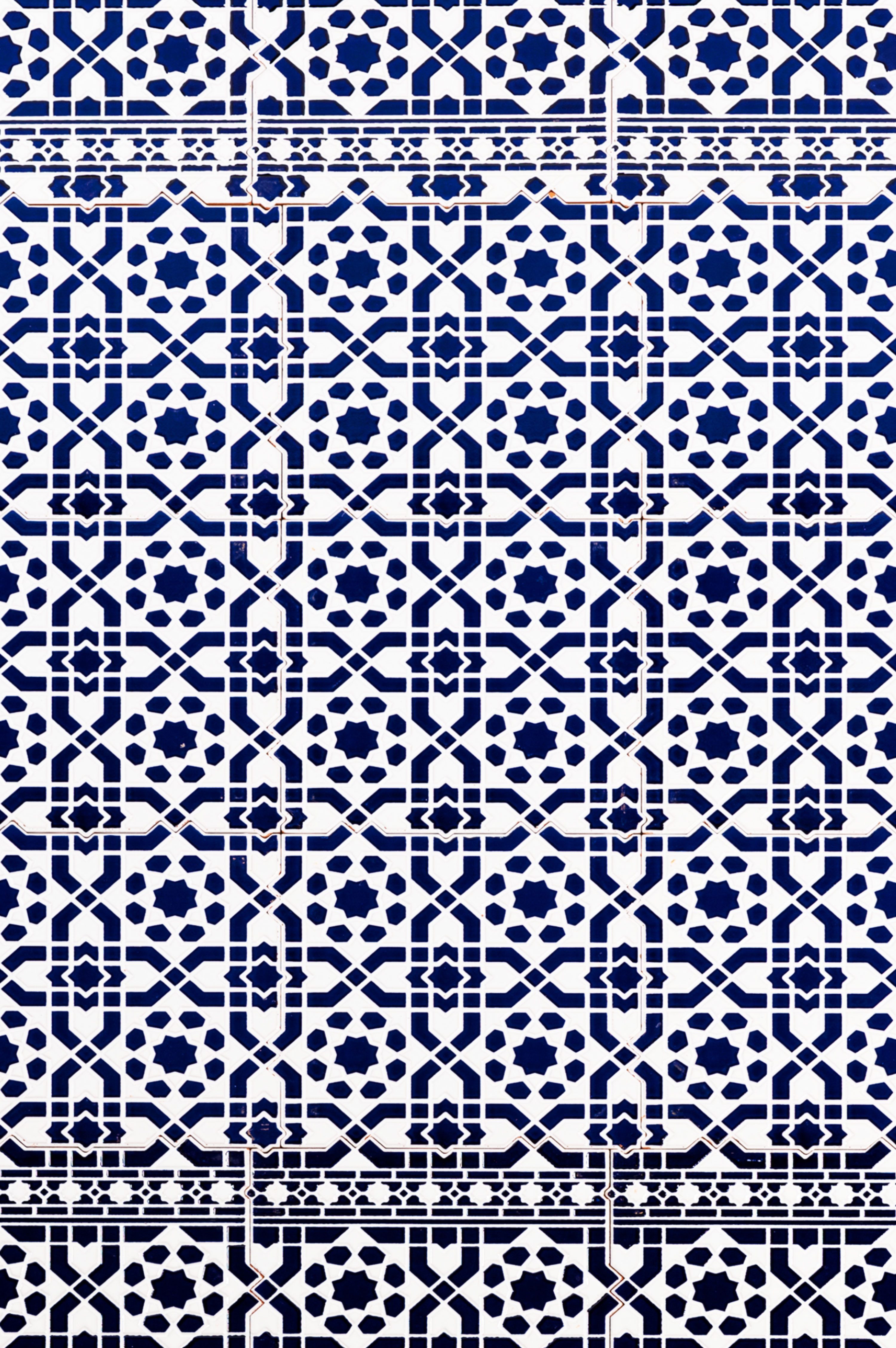 Marrakesch Orient & Mediterran Interior Fliesen-Bordüre Orientalische Bordüre Damaskus Muster 5 Fliesen aus Keramik 24 cm, Keramik 24x24, Handarbeit