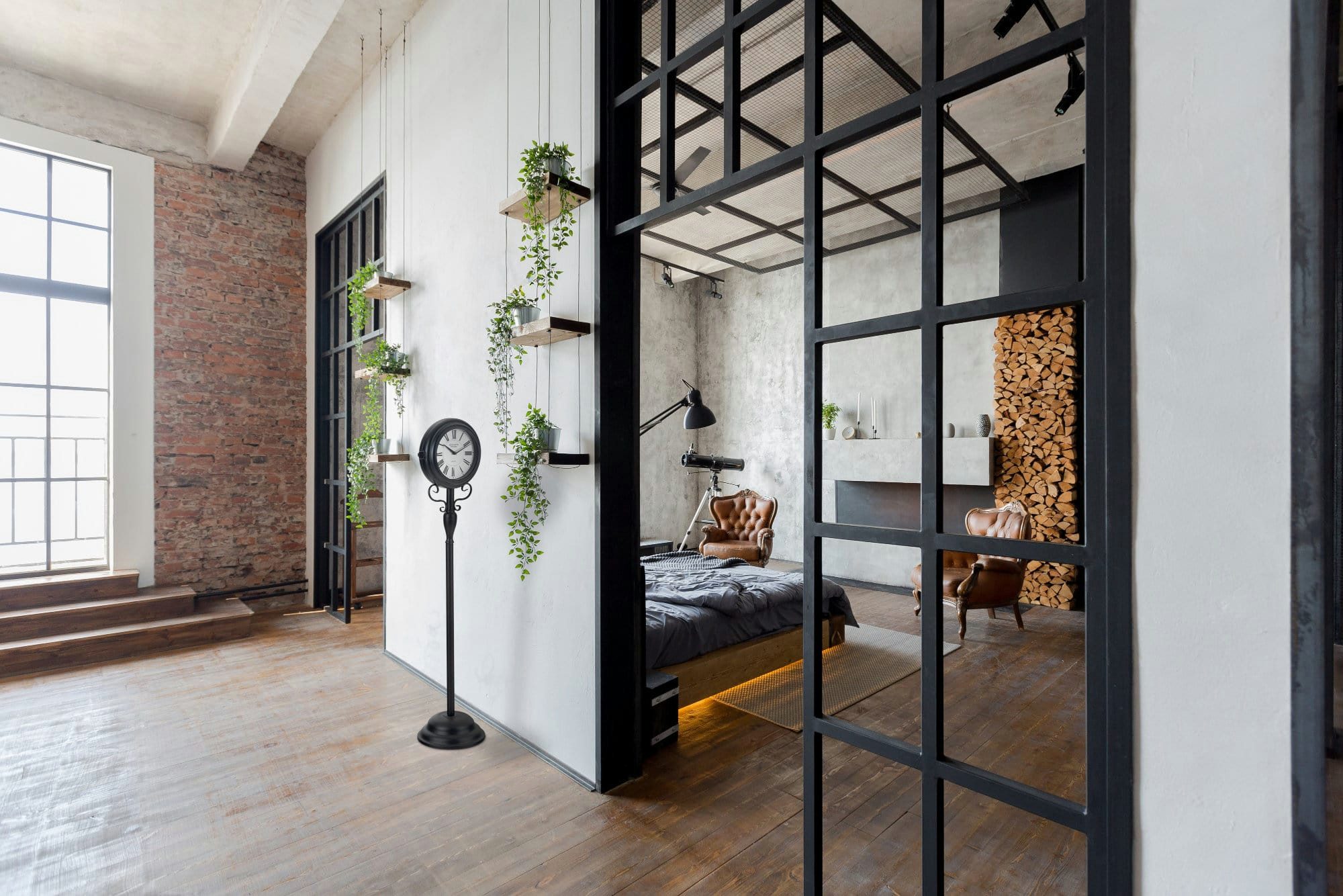 Stagecaptain Standuhr Stagecaptain BHU-11926 BK Bahnhofsuhr groß auf Stände günstig online kaufen