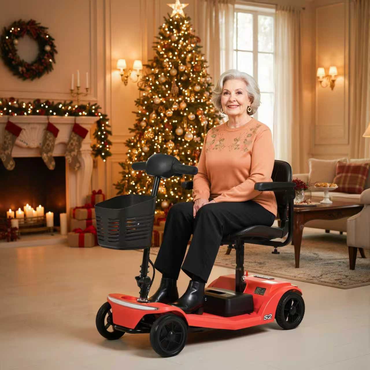 Vankel Elektromobil S2 schneller Aufbau senioren+elektromobil seniorenmobil,  Klappbarer Lenker, abnehmbarer Sitz, Freilaufmodus 