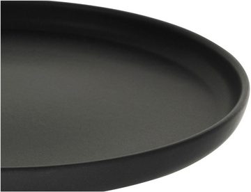 CreaTable Tafelservice Geschirr-Set Uno Black (12-tlg), 4 Personen, Steinzeug, Service, schwarz, seidenmatte Spezialglasur,12 Teile, für 4 Personen