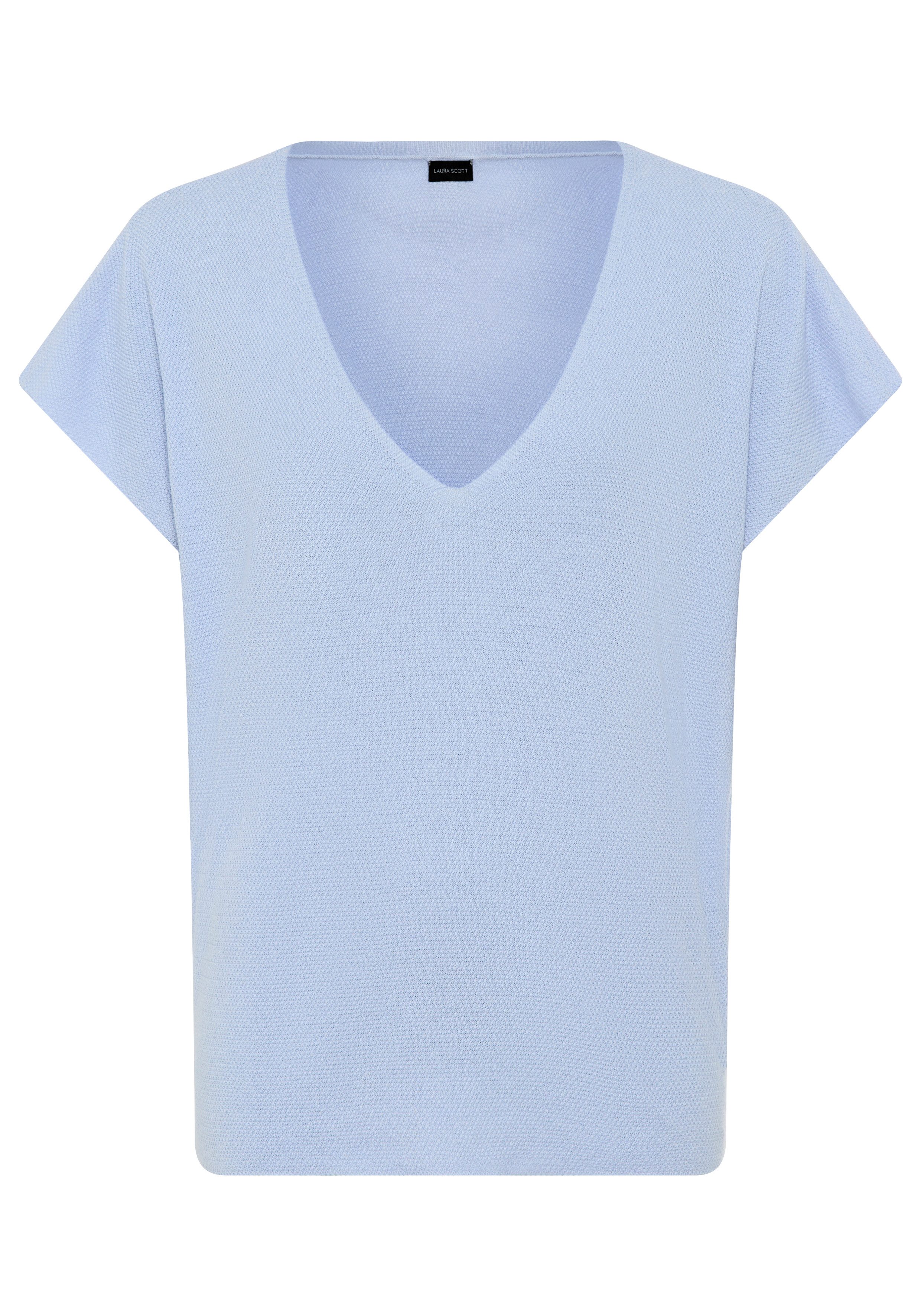 Kurzarmpullover aus sommerlich leichtem Perlstrick in Shirt-Form