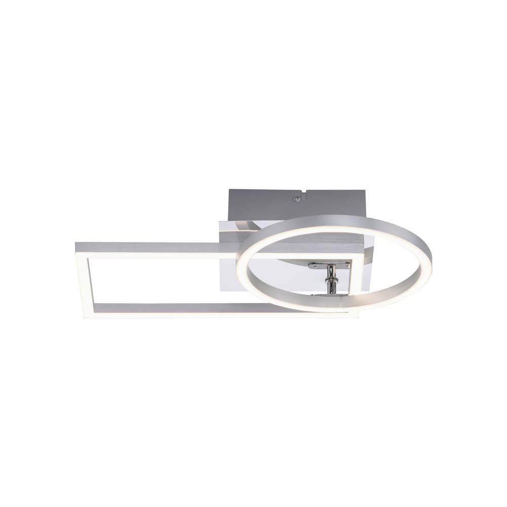 JUST LIGHT LED Deckenleuchte, LED-Leuchtmittel fest verbaut, Warmweiß, Deckenlampe Deckenleuchte Designleuchte LED stahlfarben Ring beweglich