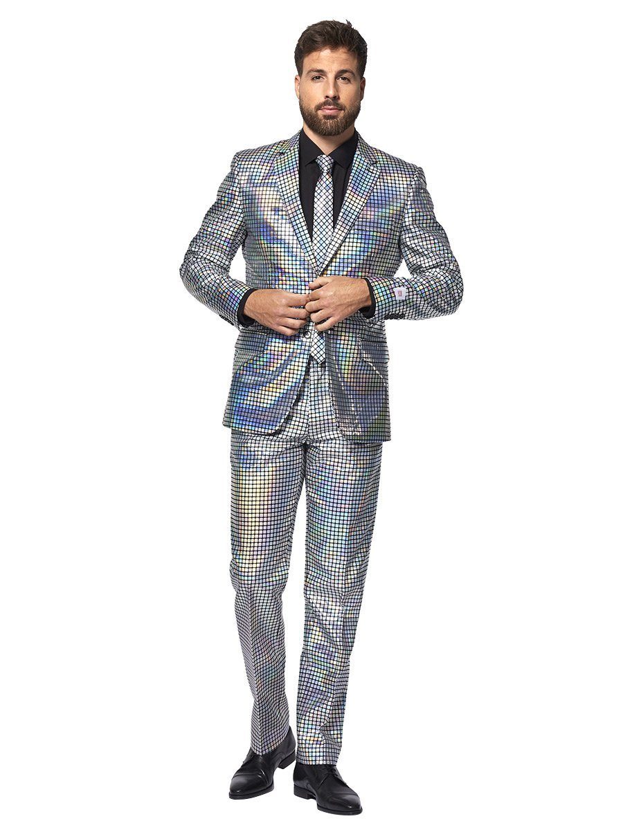 Opposuits Anzug Discoballer Kostüm Anzug - für Karneval Halloween There's a Mirror on the Dancefloor: Anzug zum Kugeln
