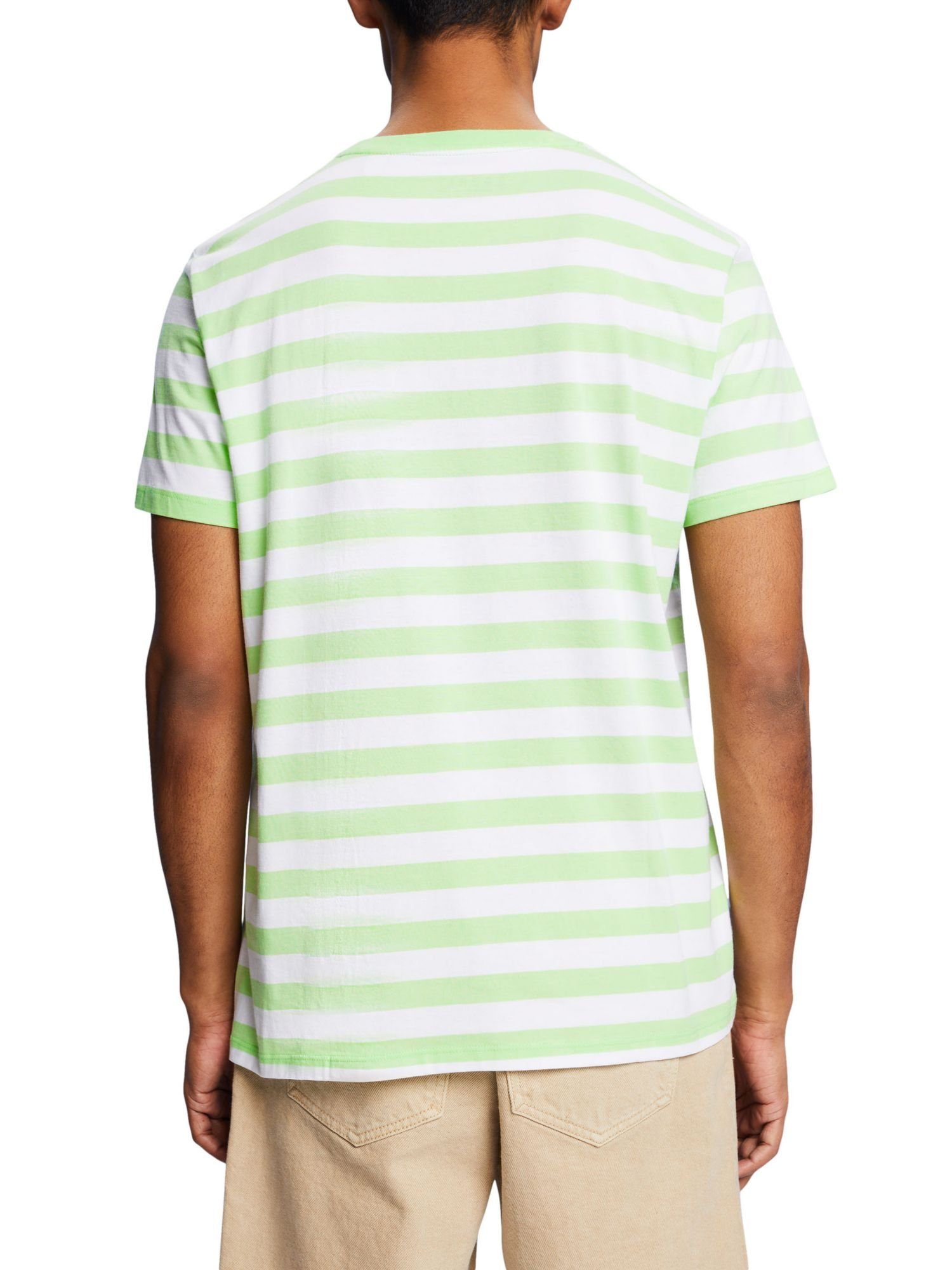 Esprit T-Shirt Gestreiftes CITRUS (1-tlg) Baumwoll-T-Shirt GREEN