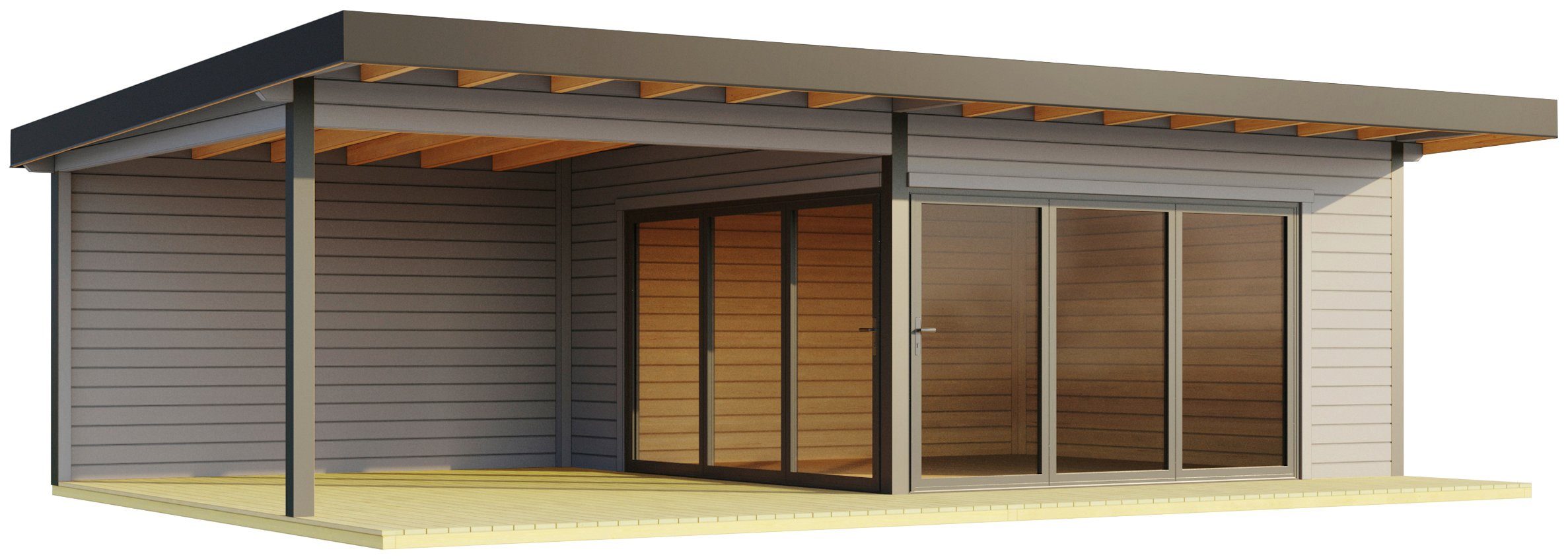 LASITA MAJA Gartenhaus DOMEO 10 LICHTGRAU/ANTHRAZIT, BxT: 890x590 cm, (Set), Fundamentmass 4000+4500 x 4500, Lichtgrau