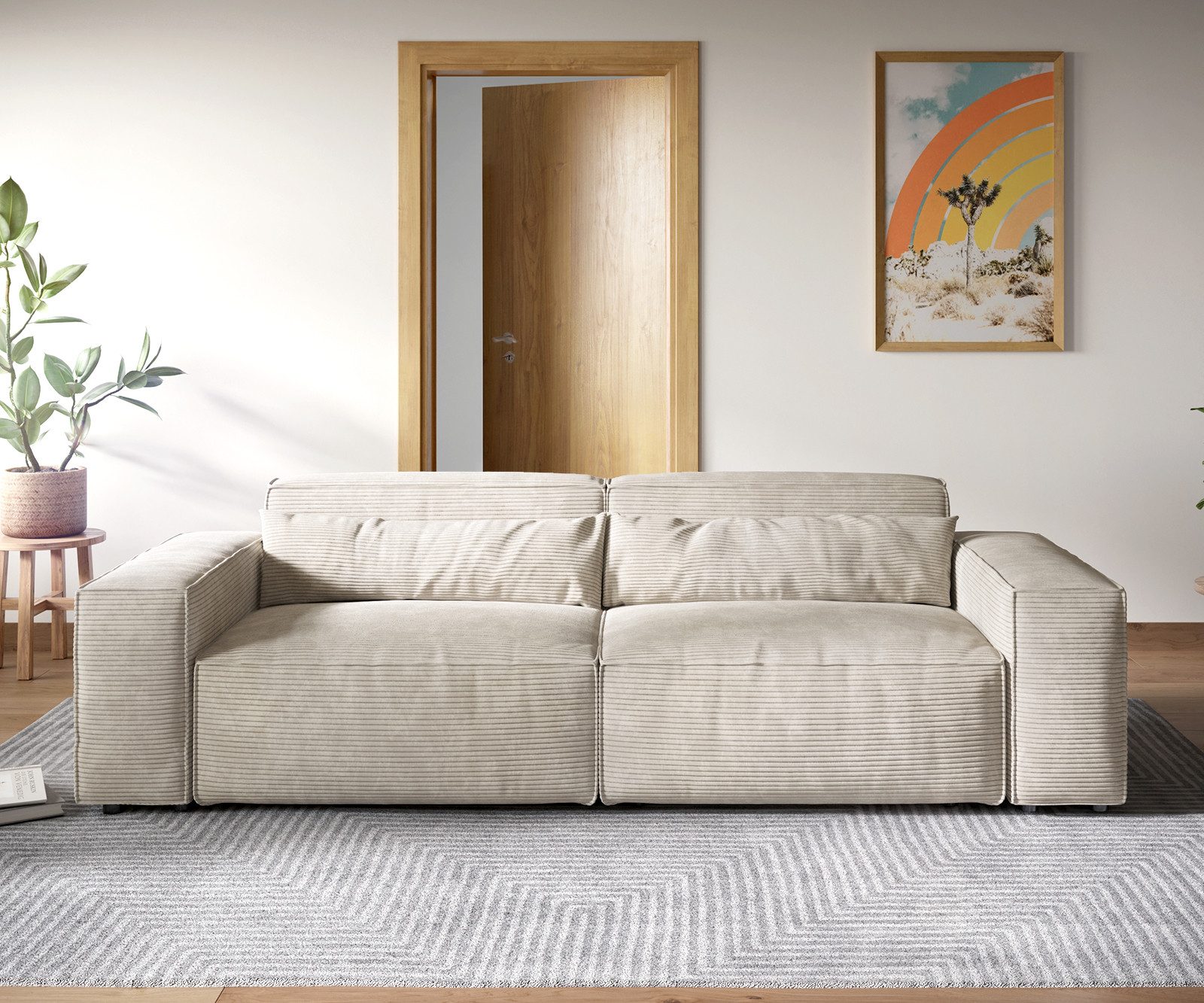 DELIFE Big-Sofa Sirpio, XL Cord Beige günstig online kaufen