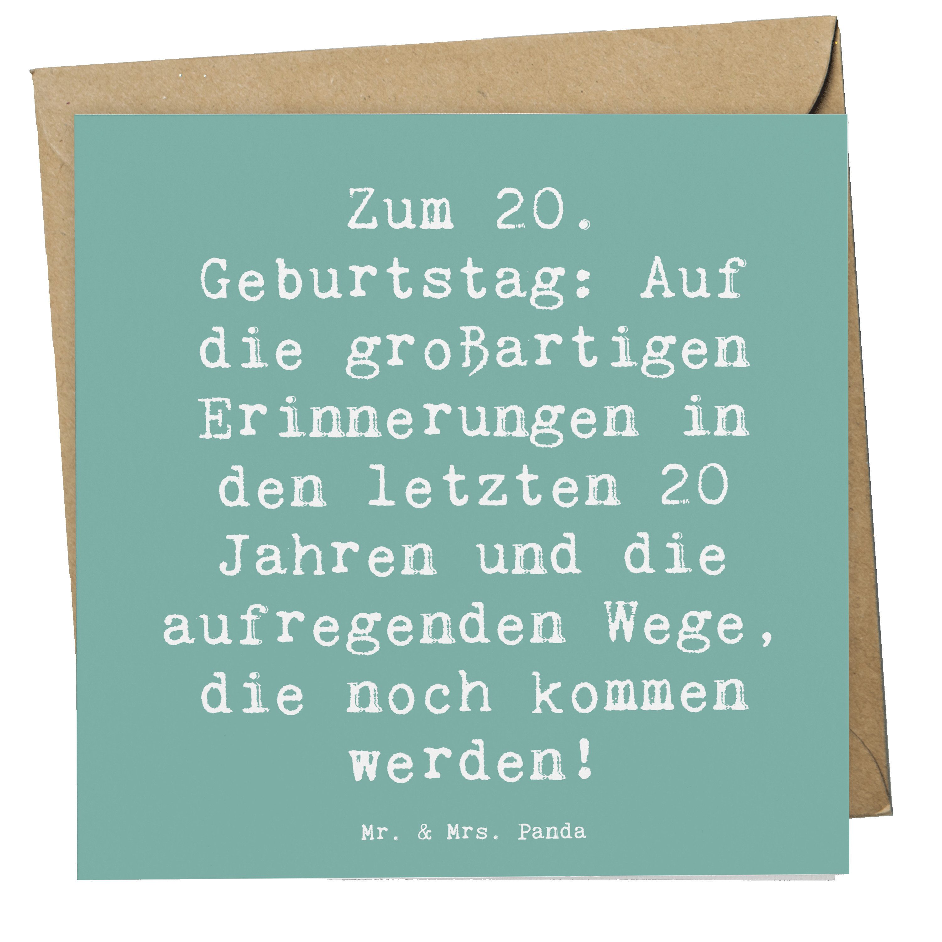 Grußkarte 20. Geburtstag - Meeresbrise - Geschenk, Mr. & Mrs. Panda, Erwachsens