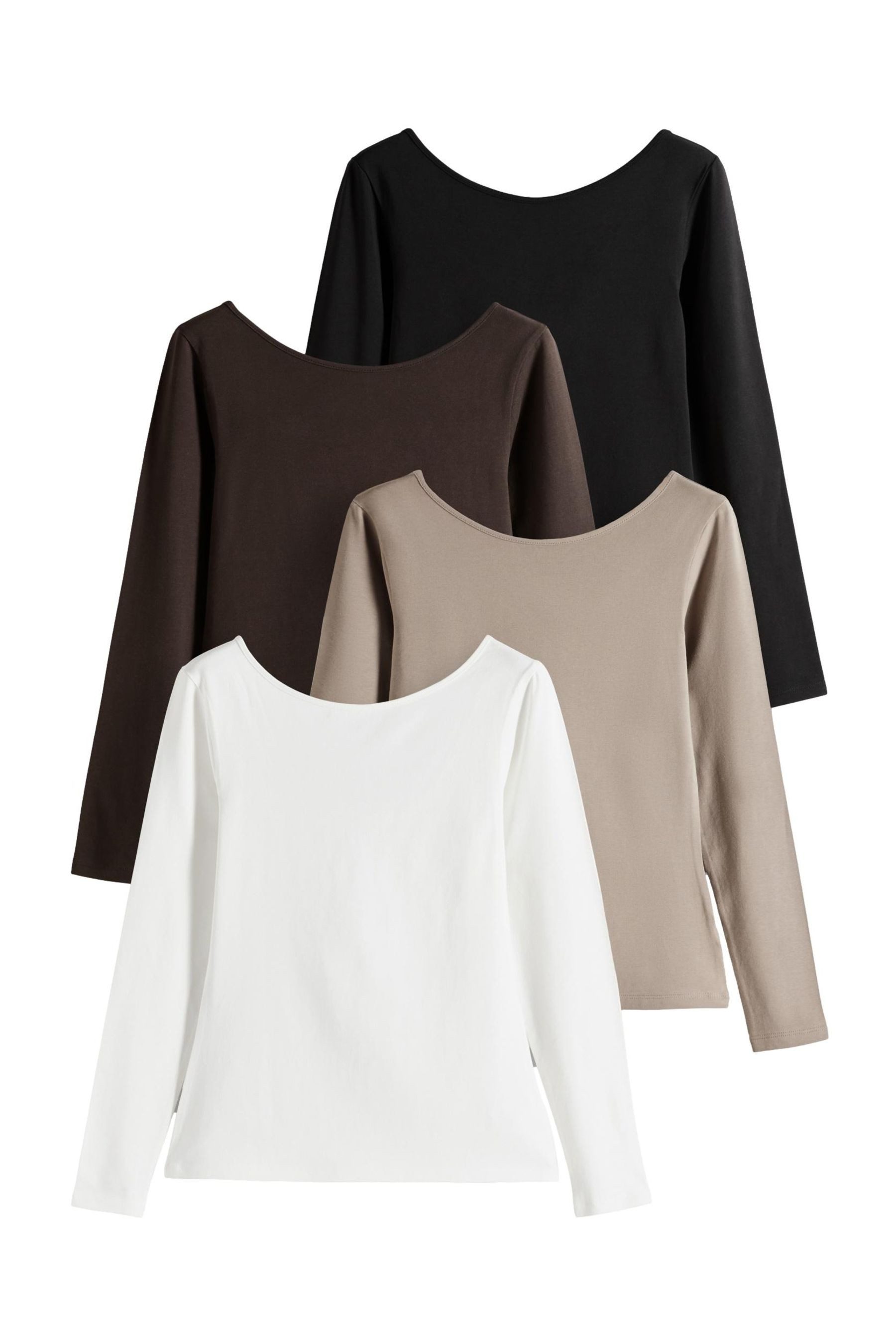 The Set Langarmshirt 4er-Pack The Set Langarmshirts Rückenausschnitt (4-tlg günstig online kaufen