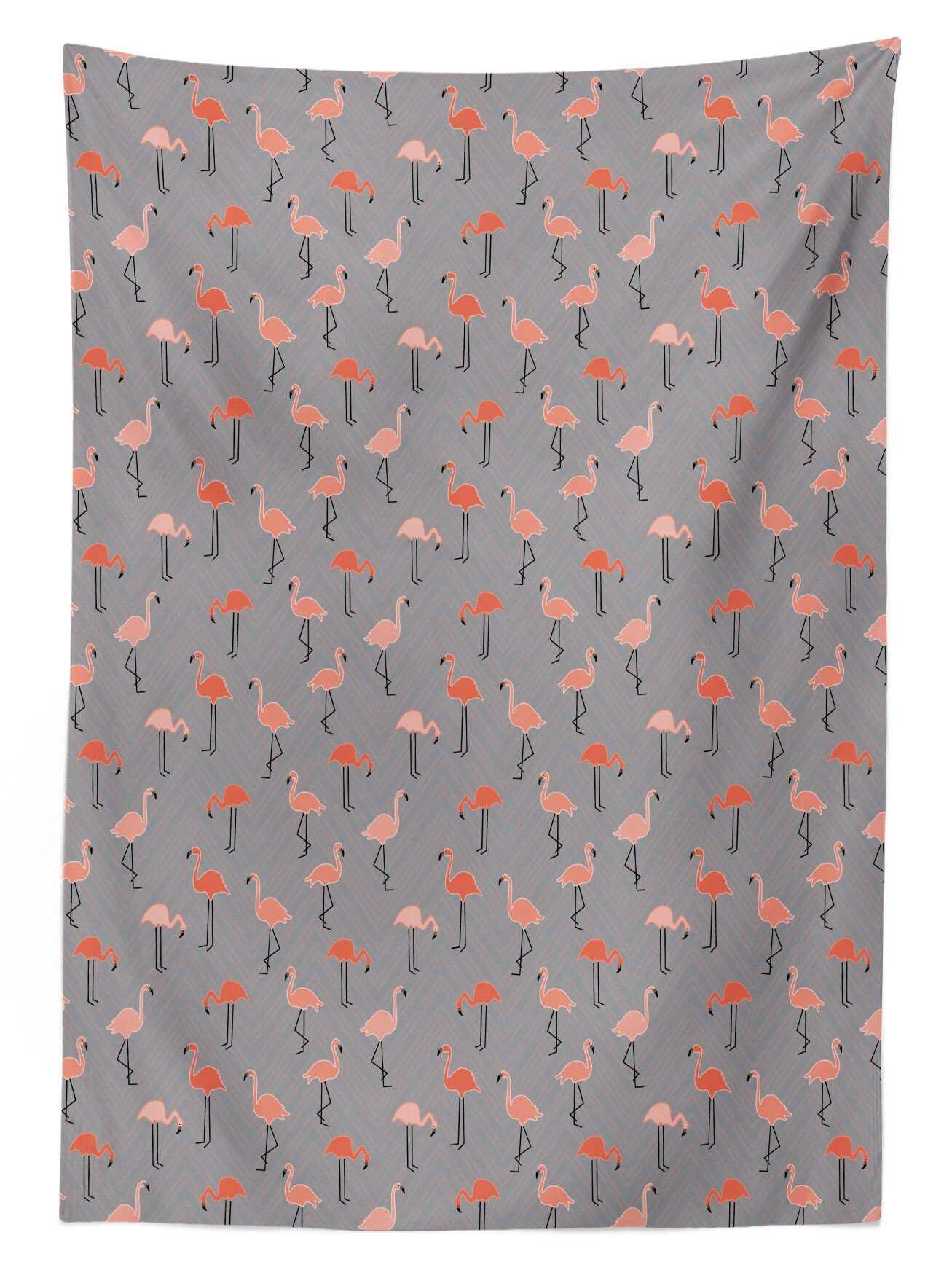 geeignet Waschbar Abakuhaus Waldvögel den Für Flamingo Klare Zigzags Farben, auf Farbfest Tischdecke Außen Bereich