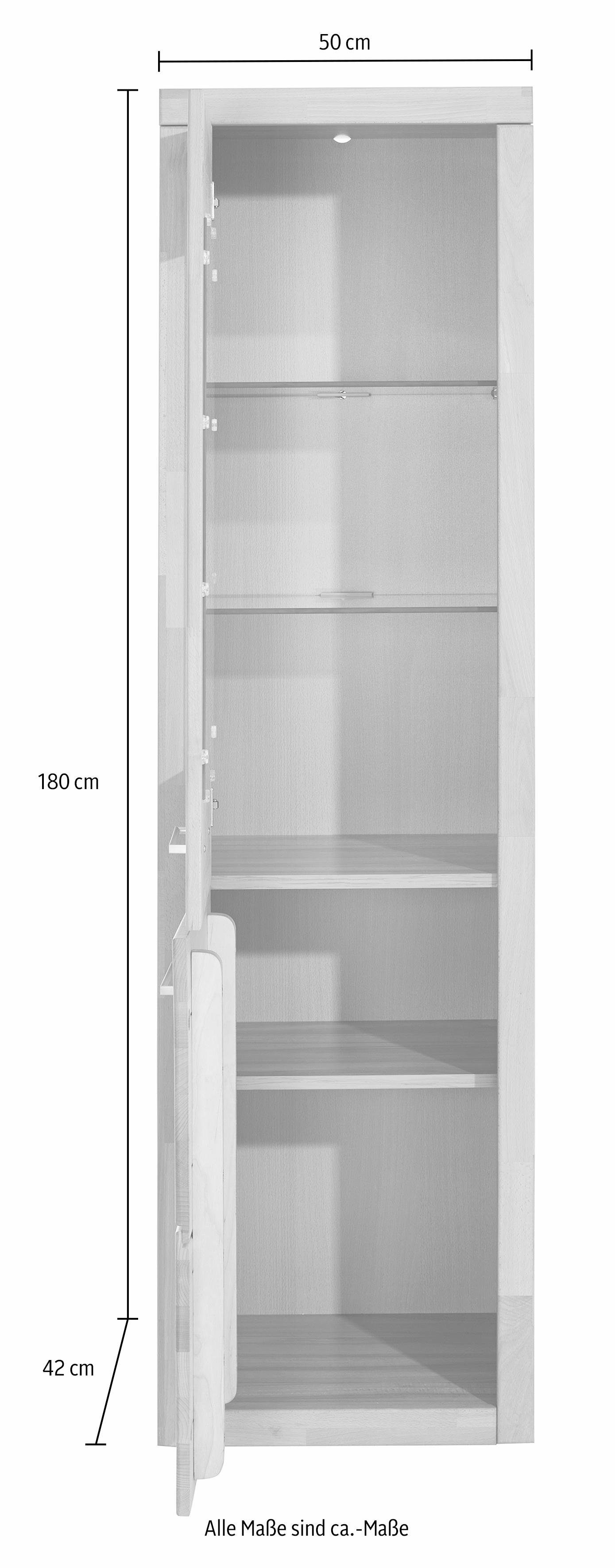 Home affaire Vitrine "Ribe,190cm hoch,35 cm tief,Fronten Massivholz,5Fächer günstig online kaufen