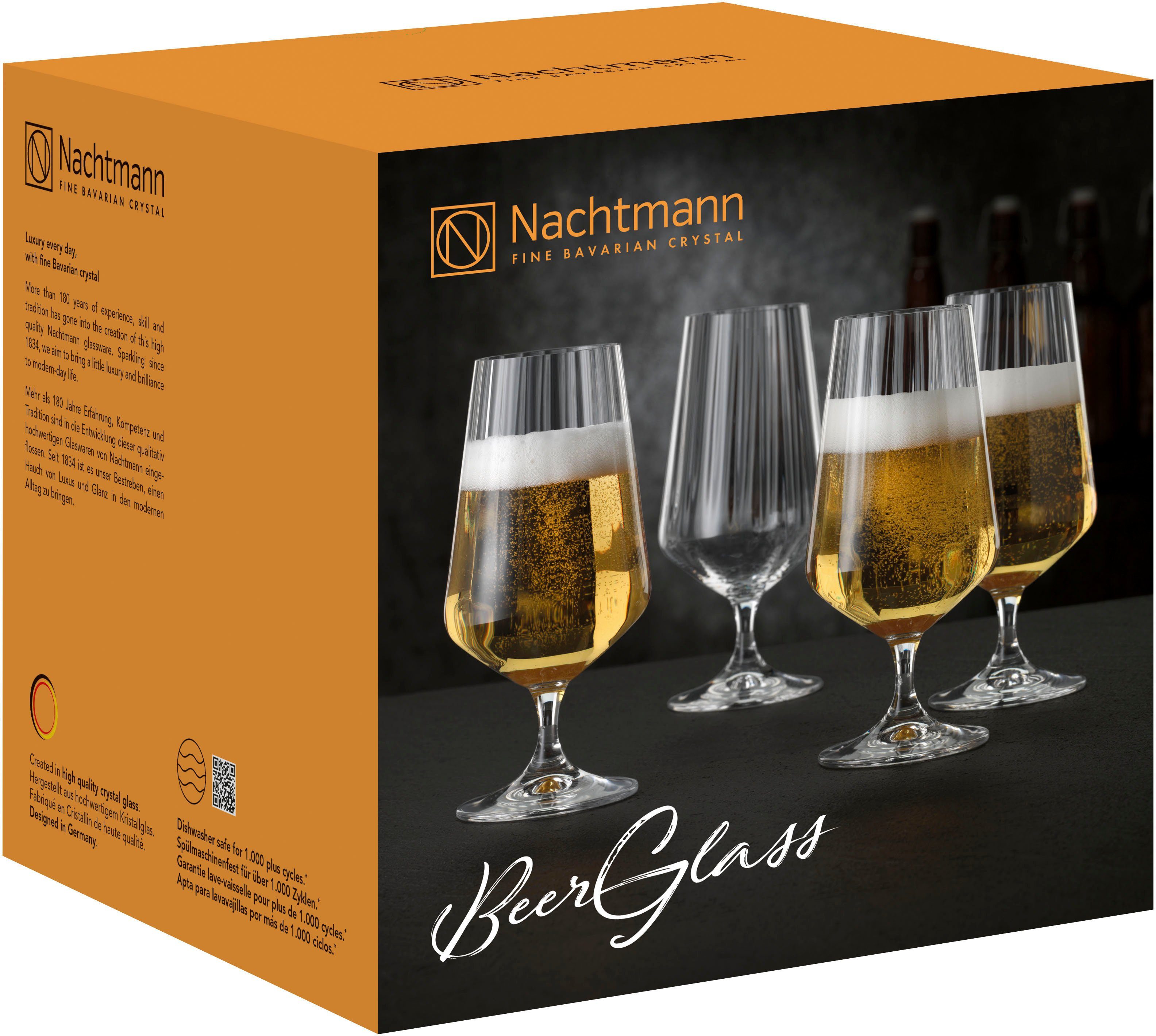 Nachtmann Bierglas Celebration, 4-tlg., Kristallglas, 380 ml, 4-teilig