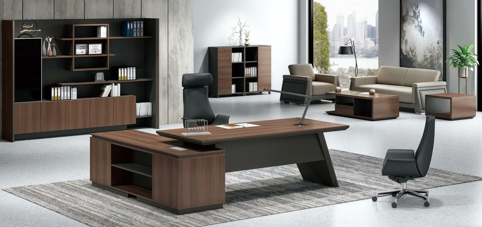 JVmoebel Eckschreibtisch, Büro Einrichtung Tisch mit Schubladen Arbeitszimmer