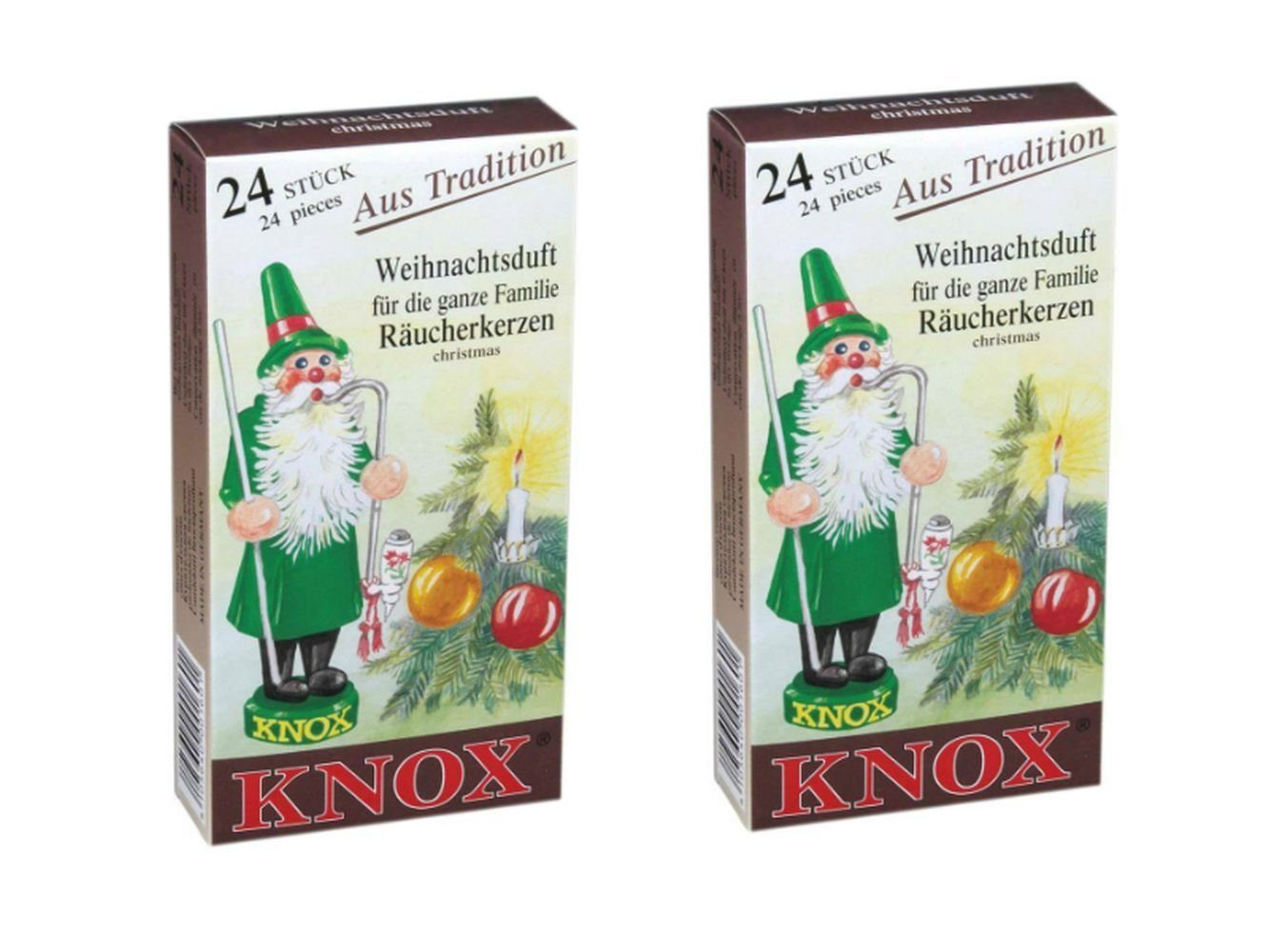 KNOX Räuchermännchen 2 Päckchen Räucherkerzen- Weihnachtsduft - 24er Packung