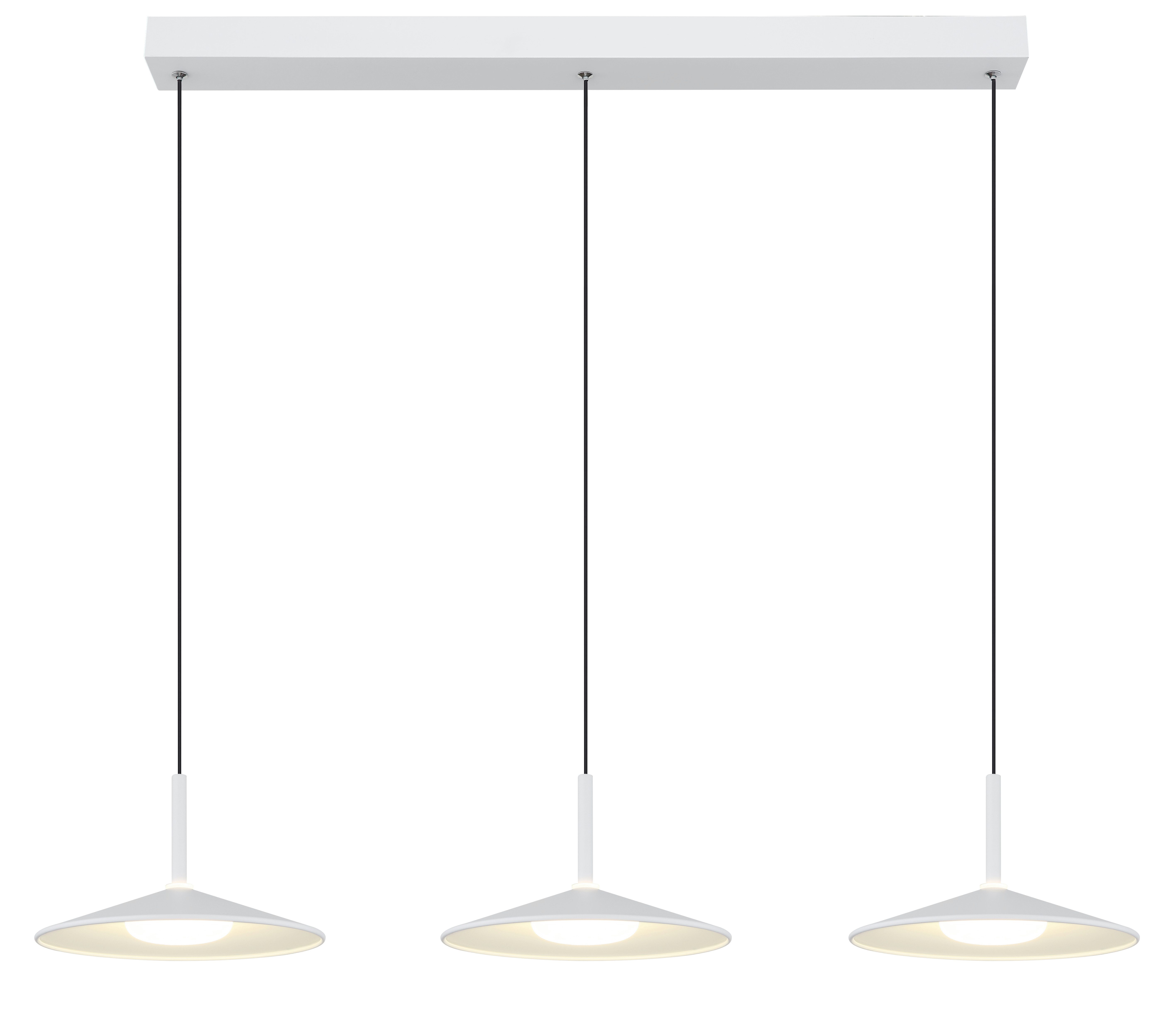 GLOBO LIGHTING Hängeleuchte LAMPONE, LED fest integriert, Warmweiß, Hängelampe Metall weiß Acryl opal Esszimmer Esstisch