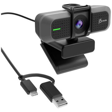 NO NAME USB 4K Ultra HD Webcam Webcam (Integrierte Abdeckblende, Mikrofon, Klemm-Halterung, Standfuß)