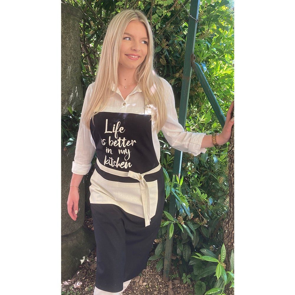 matches21 HOME & HOBBY Kochschürze Kochschürze Küchenschürze Life is better günstig online kaufen