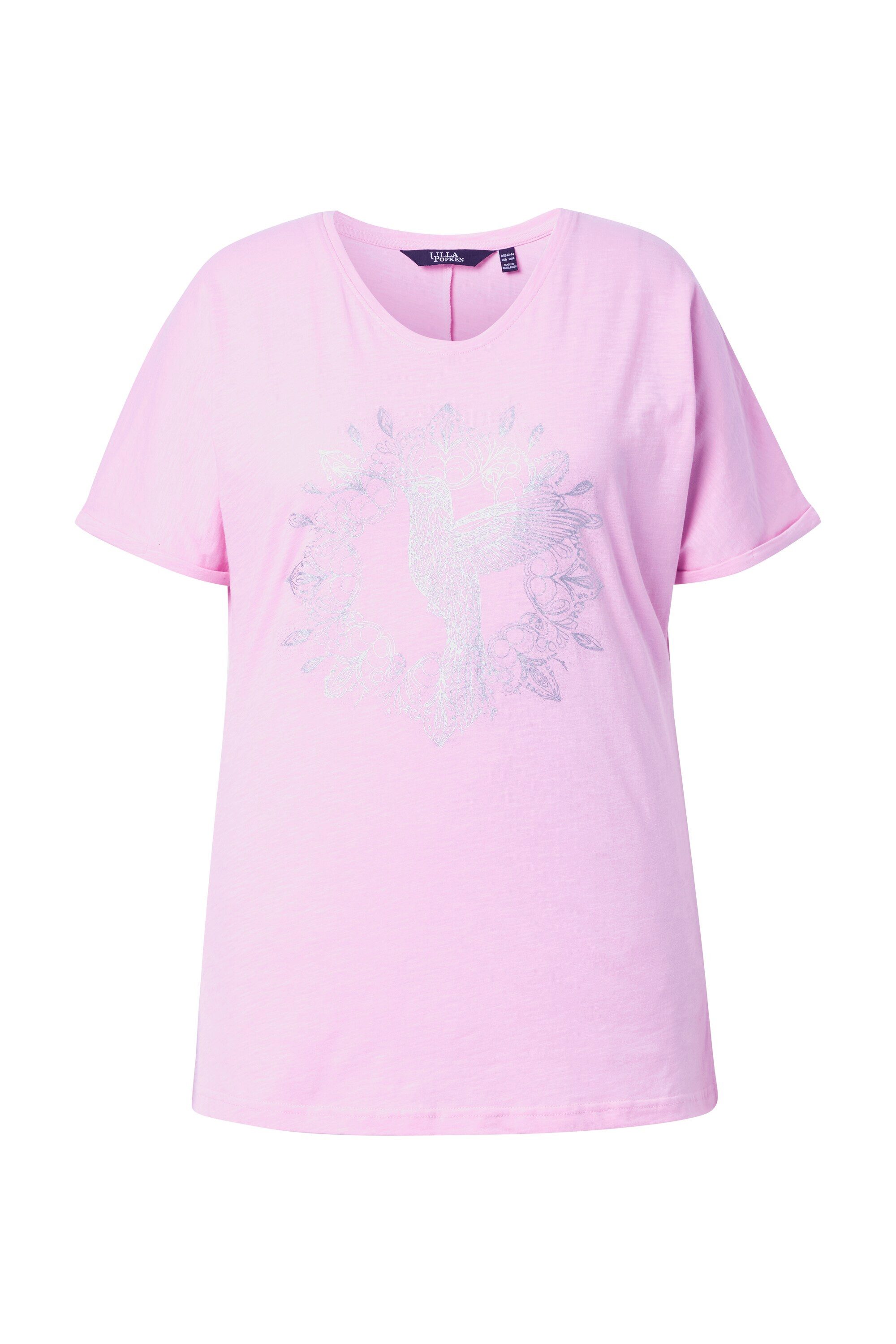 Ulla Popken T-Shirt T-Shirt Metallic-Tiermandala V-Ausschnitt Halbarm – Bild 2 von 4