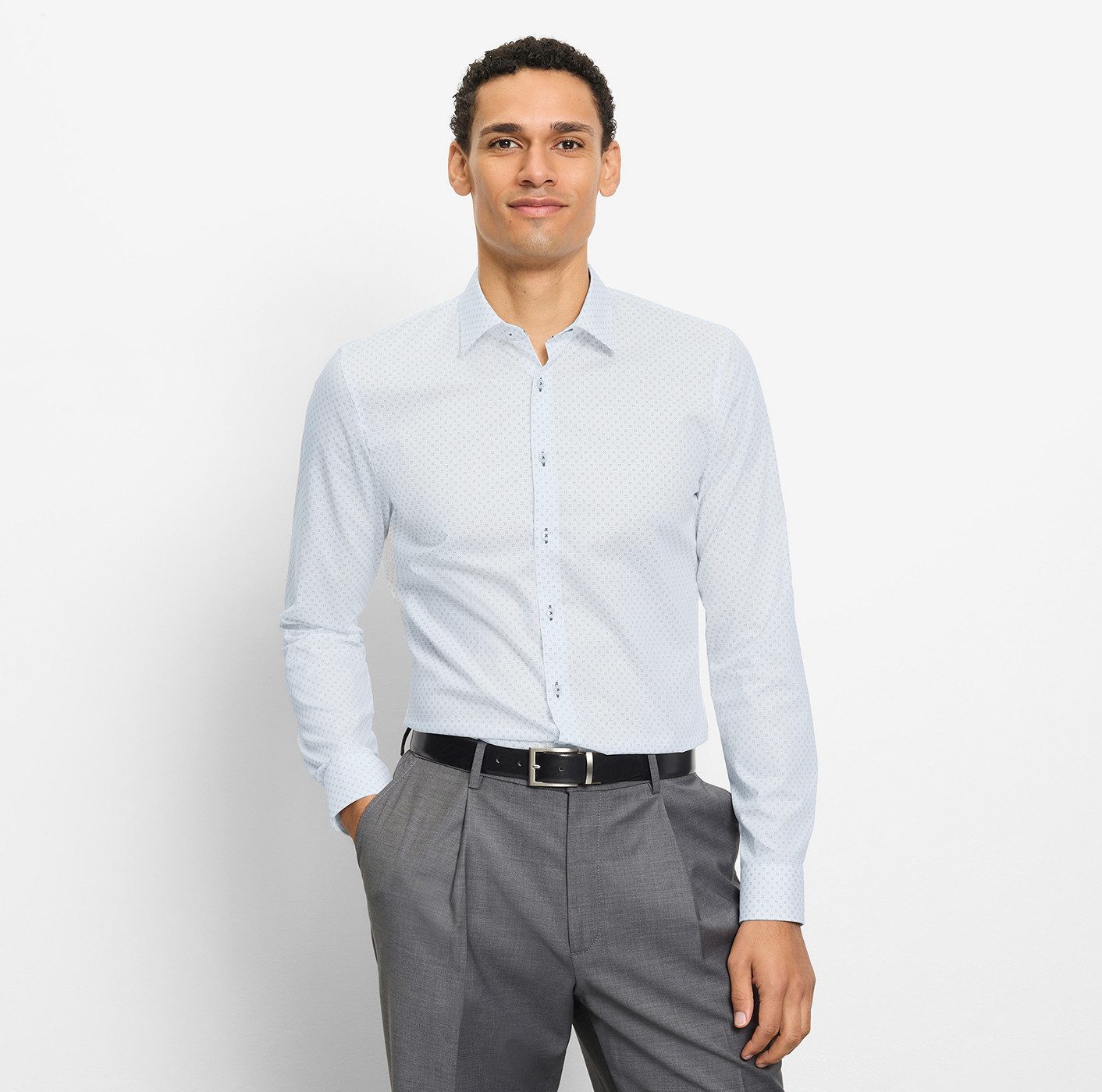 OLYMP Langarmhemd No. Six Businesshemd, super slim, Kentkragen