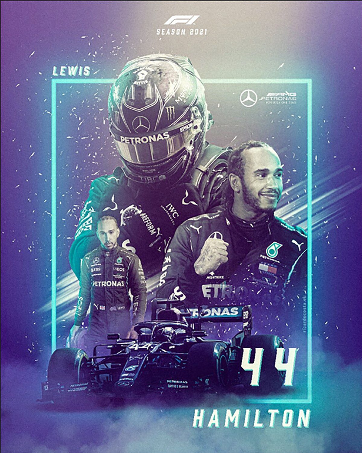 TPFLiving Kunstdruck (OHNE RAHMEN) Poster - Leinwand - Wandbild, Formel 1 - Formula 1 - Rennfahrer - Formel 1 Piloten - Lewis Hamilton (Leinwand Wohnzimmer, Leinwand Bilder, Kunstdruck), Leinwand bunt - Größe 10x15cm