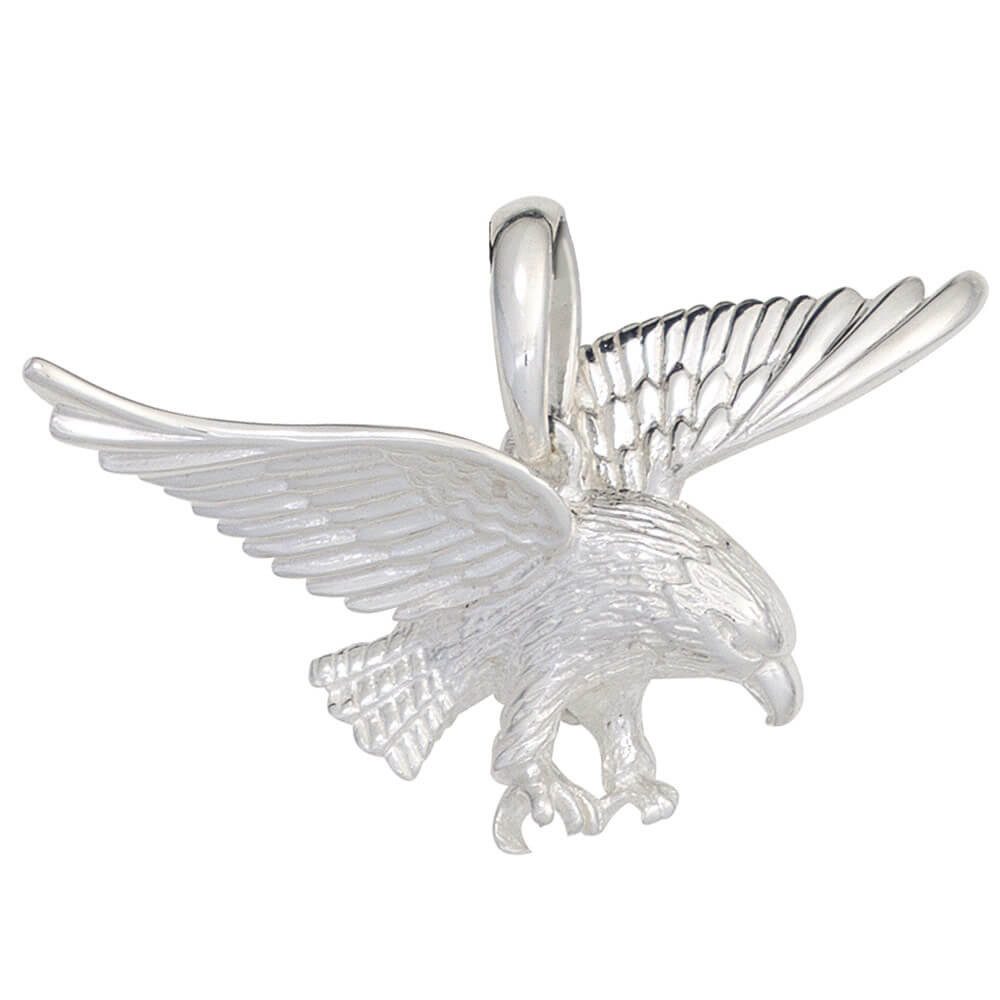 Schmuck Krone Kettenanhänger Anhänger Adler aus 925 Silber, Silber 925