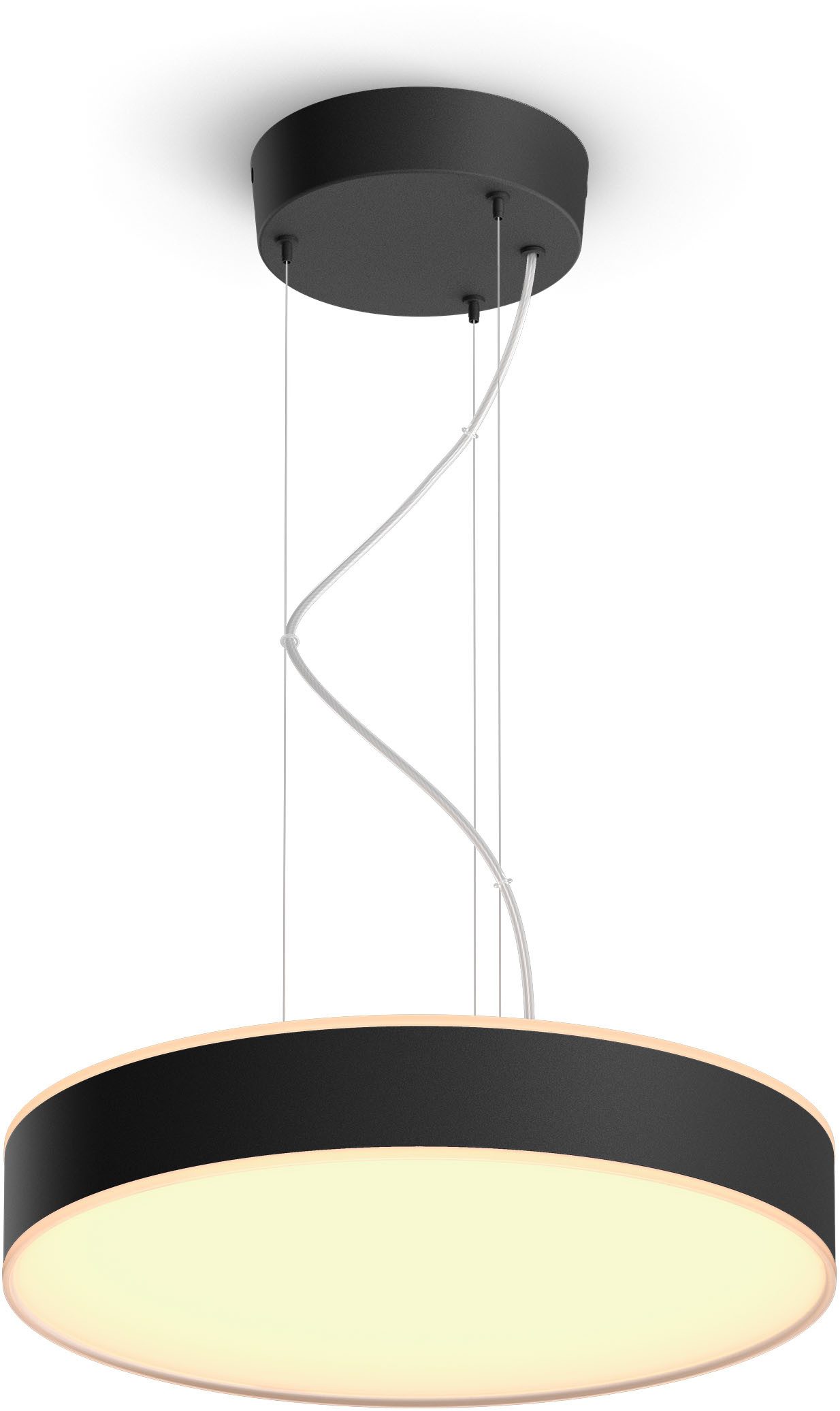 Philips Hue LED Pendelleuchte White Ambiance Enrave Pendelleuchte, Abschaltautomatik, Bluetooth, CCT - über Fernbedienung, Dimmer, Dimmfunktion, Farbsteuerung, Fernbedienung, Infrarot inkl., Leuchtdauer einstellbar, Memoryfunktion, Nachtlichtfunktion, Smart Home, Timerfunktion, dimmbar über Fernbedienung, erweiterbar, mehrere Helligkeitsstufen, LED fest integriert, warmweiß - kaltweiß, inkl. Philips Hue Dimmschalter