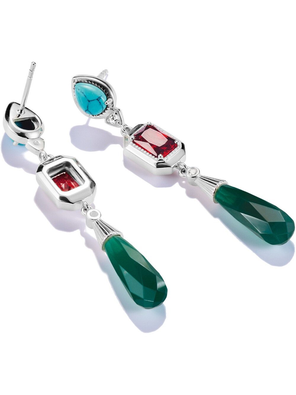 THOMAS SABO Ohrhänger-Set Thomas Sabo H2332-405-7 Ohrringe bunte Steine Elyndra 50,0 mm Damen