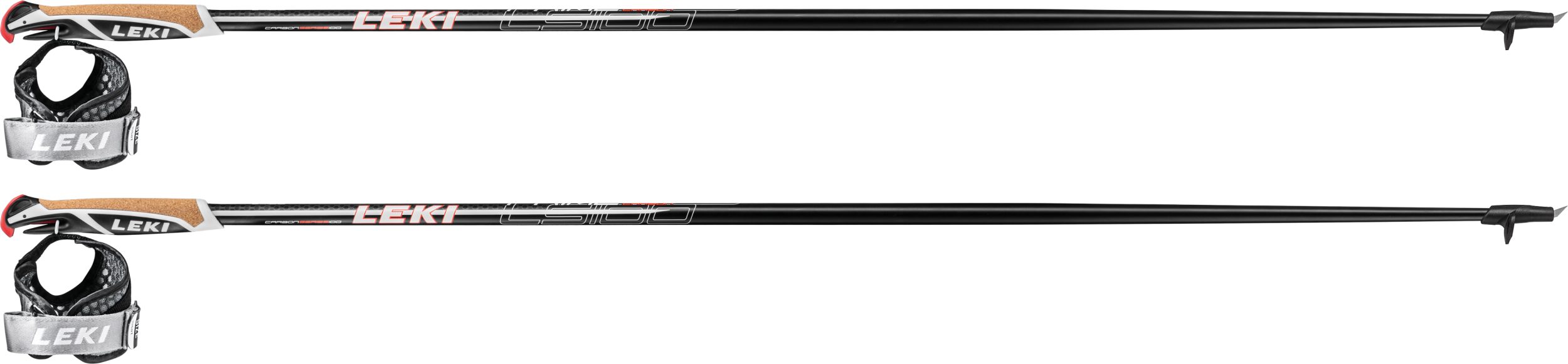 Leki Nordic-Walking-Stöcke Prime Carbon black-white-bright red